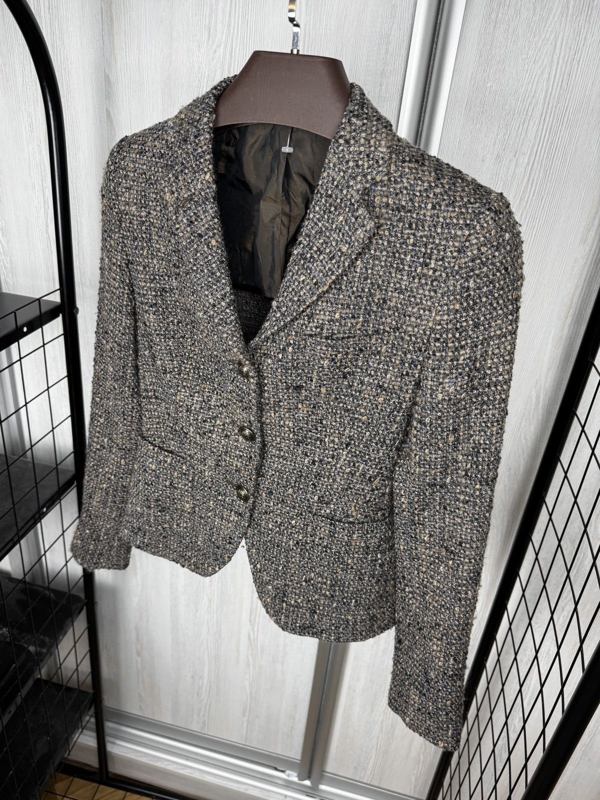 Tagliatore Tagliatore 0205 tweed wool blend metal button unlined blazer Size M / US 6-8 / IT 42-44 - 6 Thumbnail