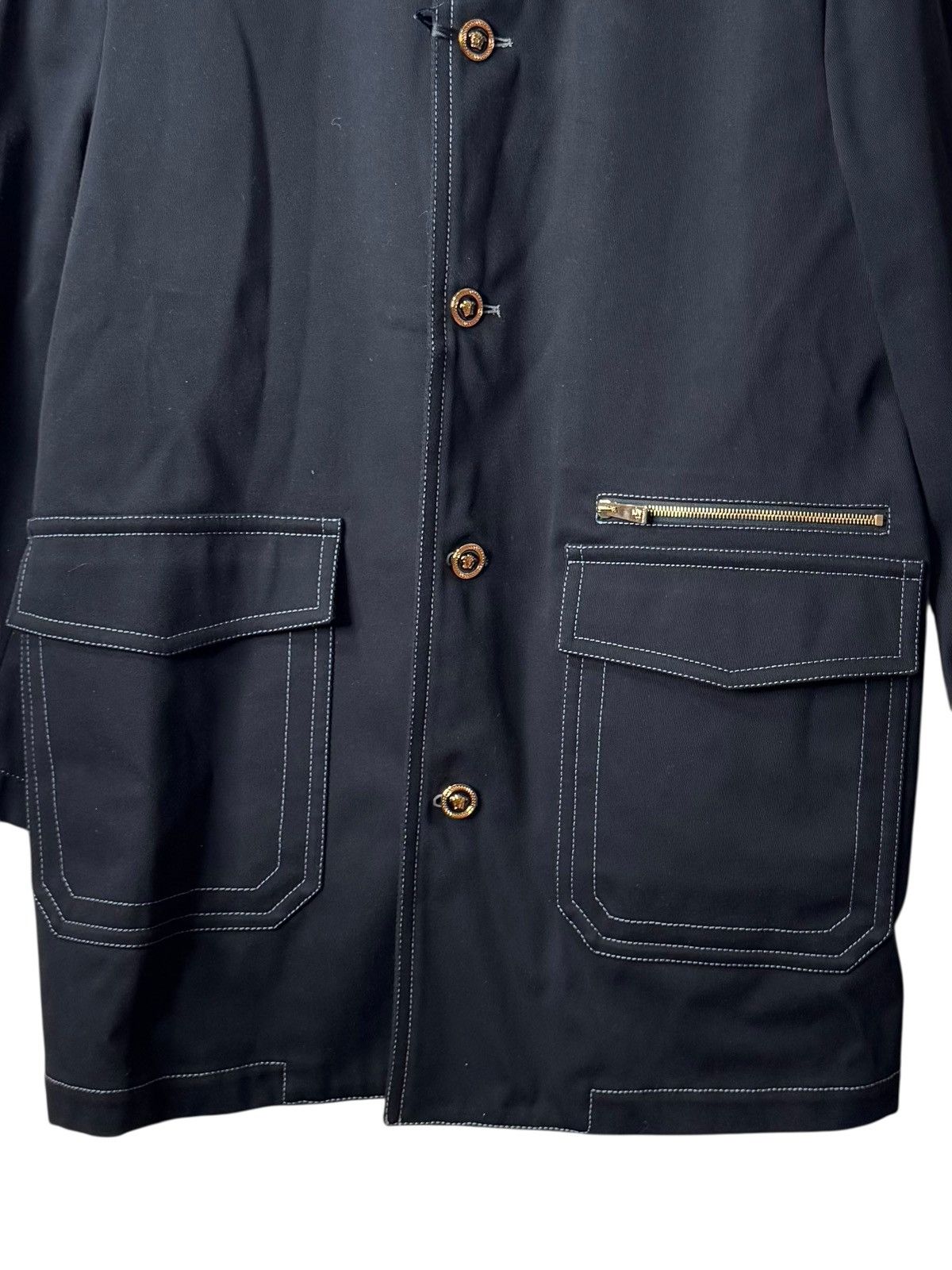 Versace Versace Black Workwear Jacket with Medusa Buttons Size US M / EU 48-50 / 2 - 5 Thumbnail