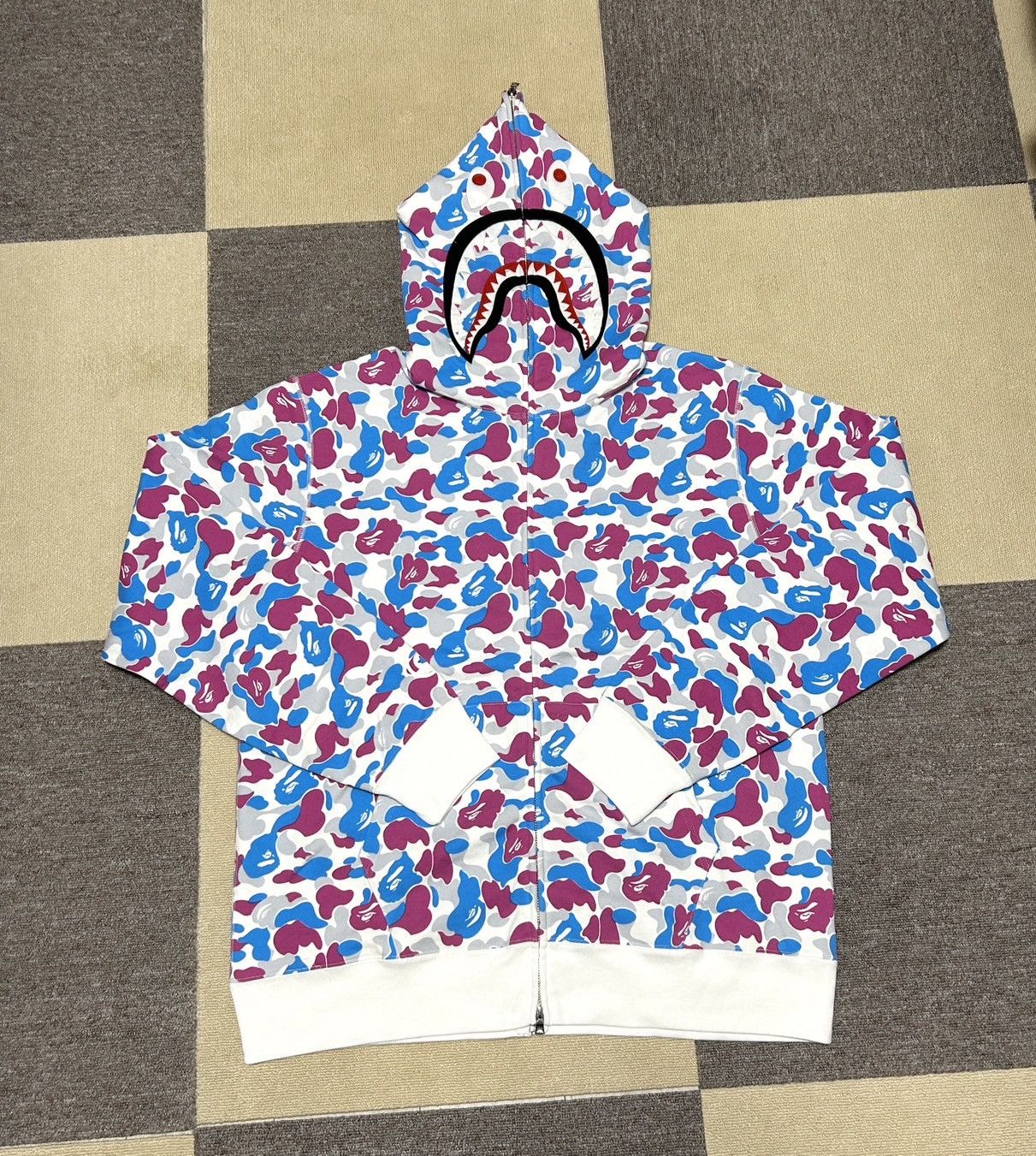 Bape Yokohama Limited Color Camo Shark Zip Hoodie