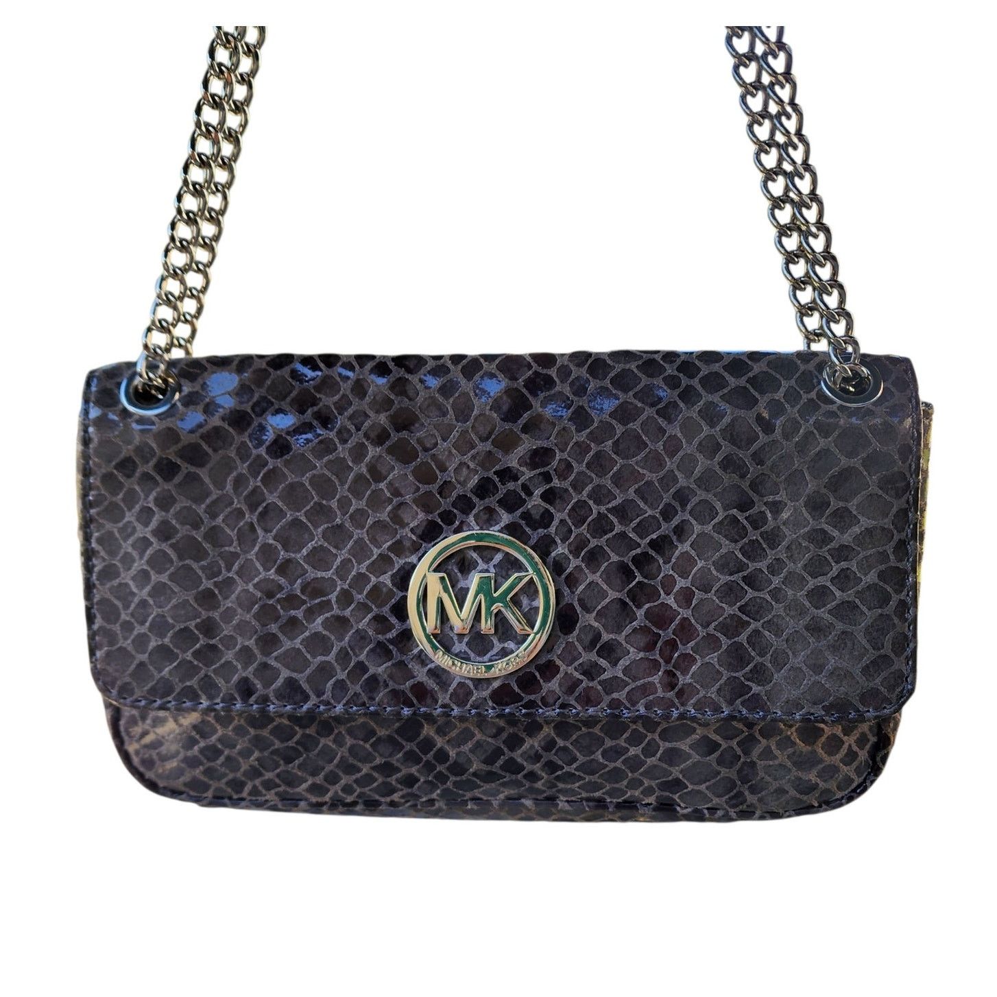 Michael Kors Michael Kors Fulton Python Embossed Leather Chain Strap Bag Size ONE SIZE - 2 Thumbnail