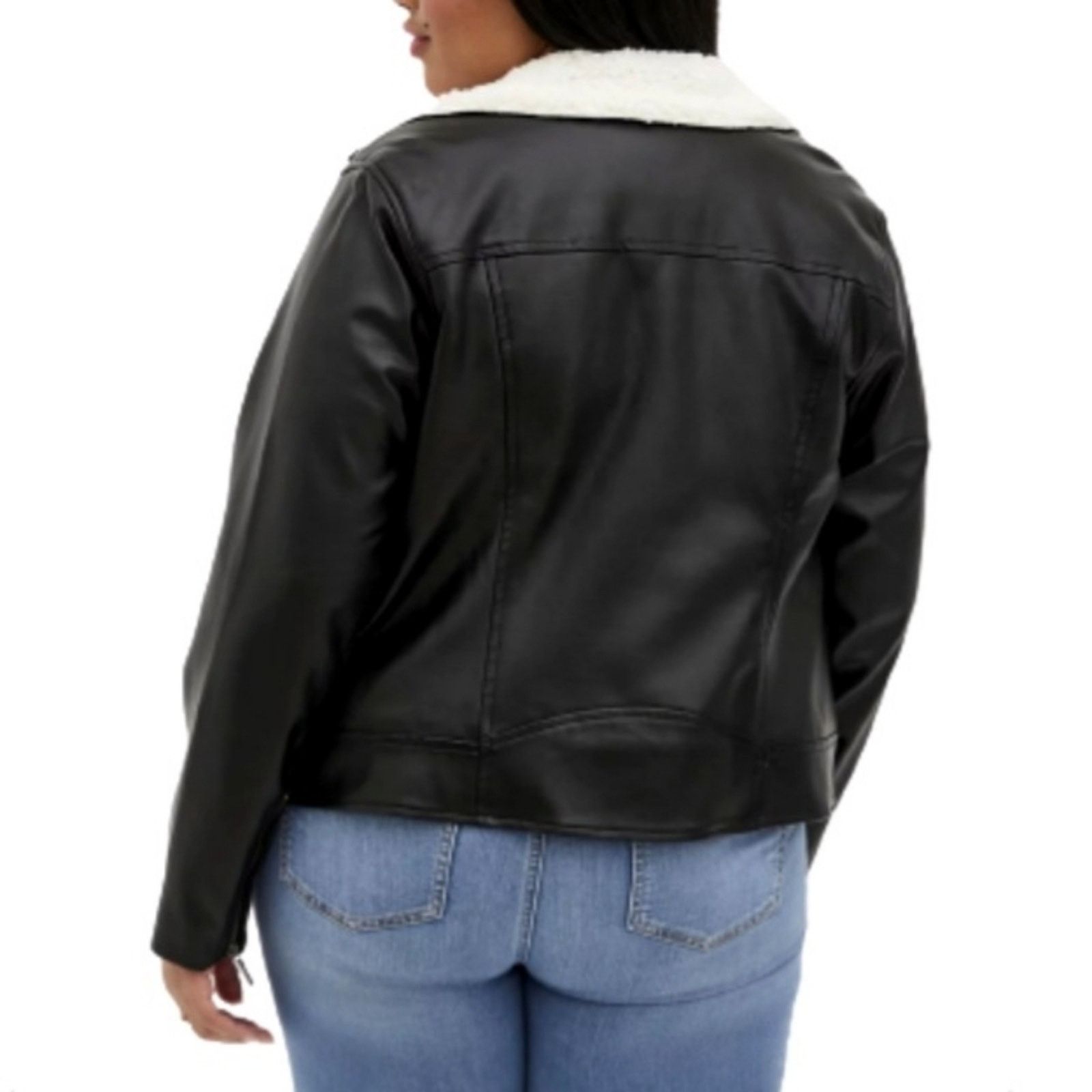Torrid TORRID ☆ SHERPA LINED ☆ FAUX LEATHER ☆ JACKET ☆ 4x ☆ NWT Size 4XL / US 24-26 - 8 Thumbnail