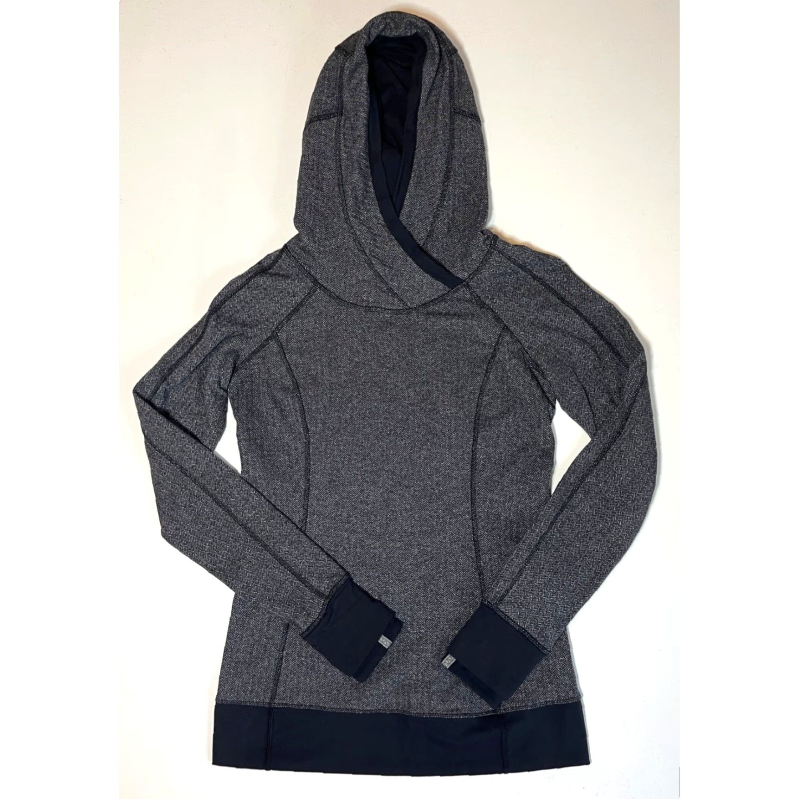 Lululemon Lululemon Think Fast Hoodie Women’s Herringbone Charcoal Gray Sz 6 Athletic Pullover Hooded City Sports Size M / US 6-8 / IT 42-44 - 3 Thumbnail