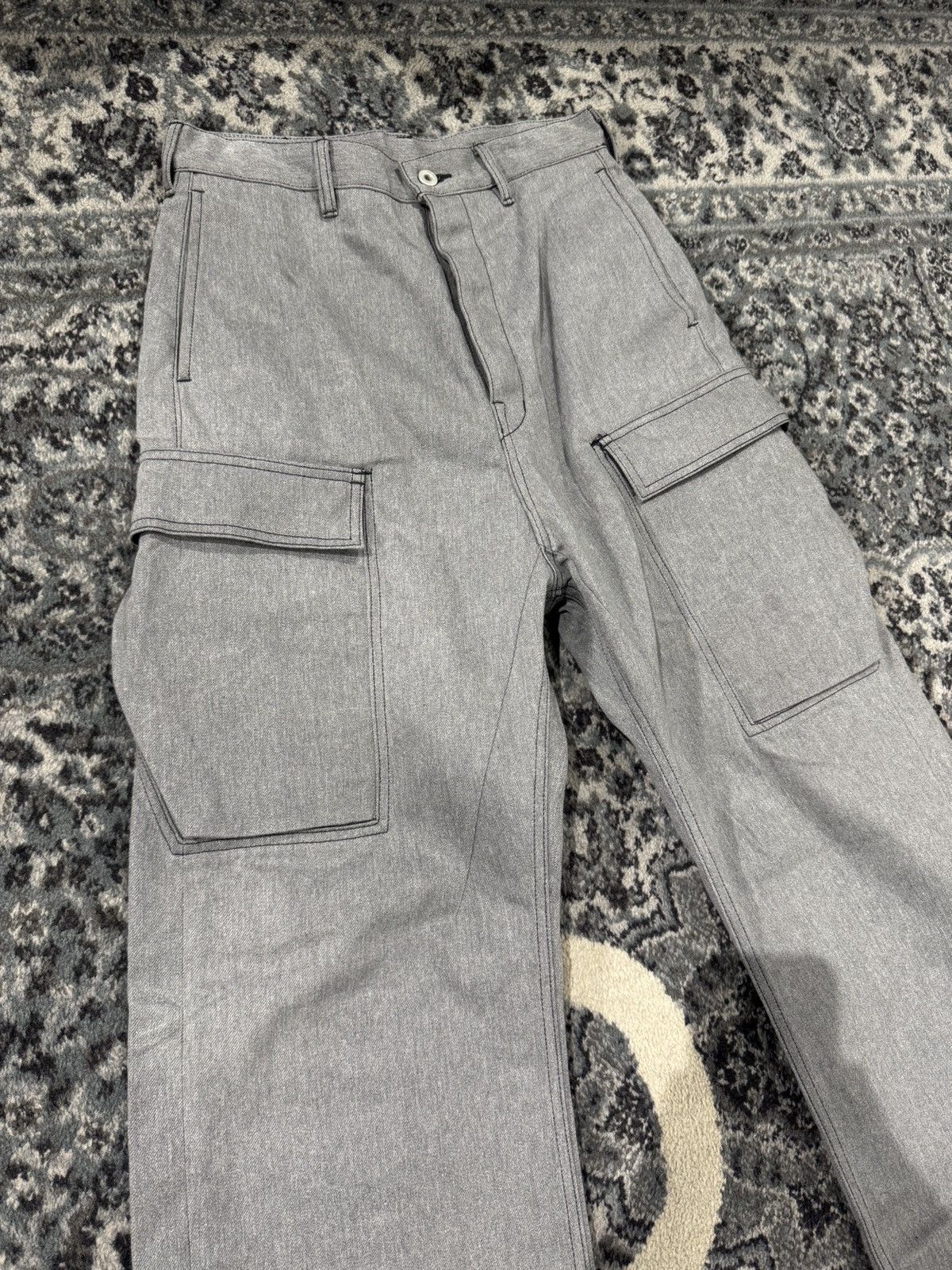 Rick Owens Drkshdw Rick Owens DRKSHDW Pad Cargos Grey Size US 29 - 3 Thumbnail