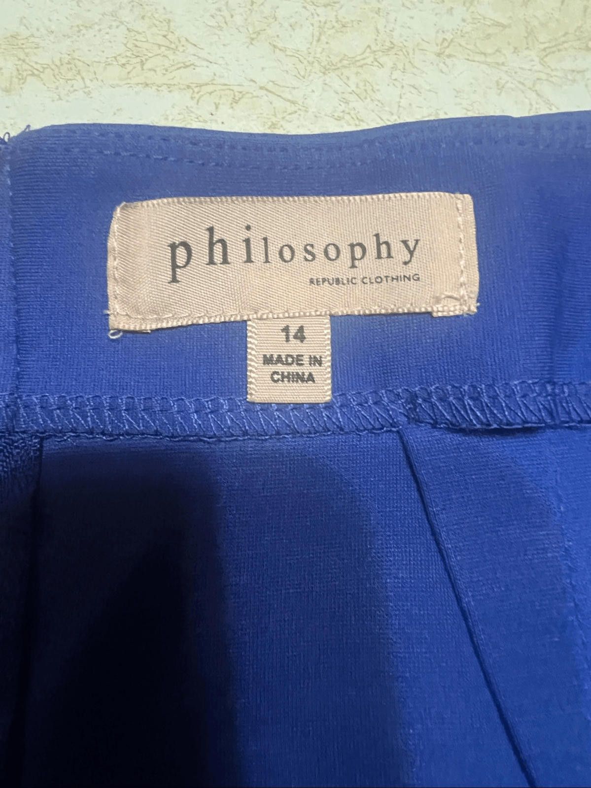 Designer Philosophy Marine Blue Skirt Sz 14 NWT Size 36" / US 14 / IT 50 - 3 Thumbnail