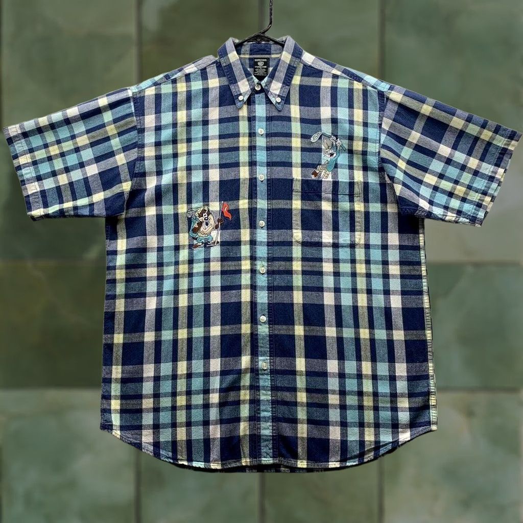 Vintage VINTAGE Warner Bros Shirt Mens Medium Blue Bugs Bunny Tasmanian Devil Golf Size US M / EU 48-50 / 2 - 1 Thumbnail