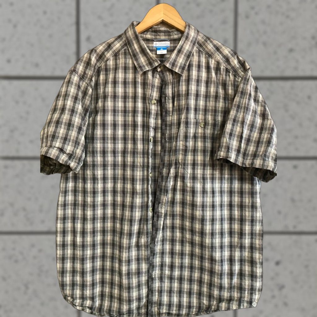 Logo 7 Columbia Mens XXL Shirt Button Front Short Sleeve Multi color Plaid Logo Pocket Size US XXL / EU 58 / 5 - 1 Thumbnail