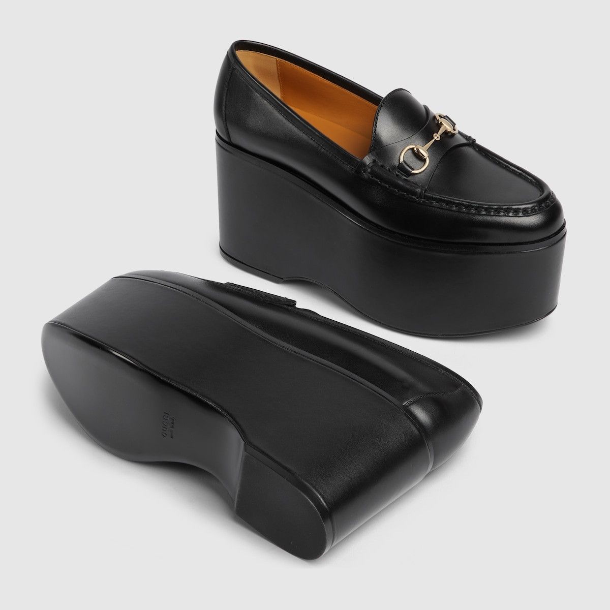 Gucci oc11z1025 Horsebit Platform Loafers in Black Size US 9 / IT 39 - 6 Thumbnail