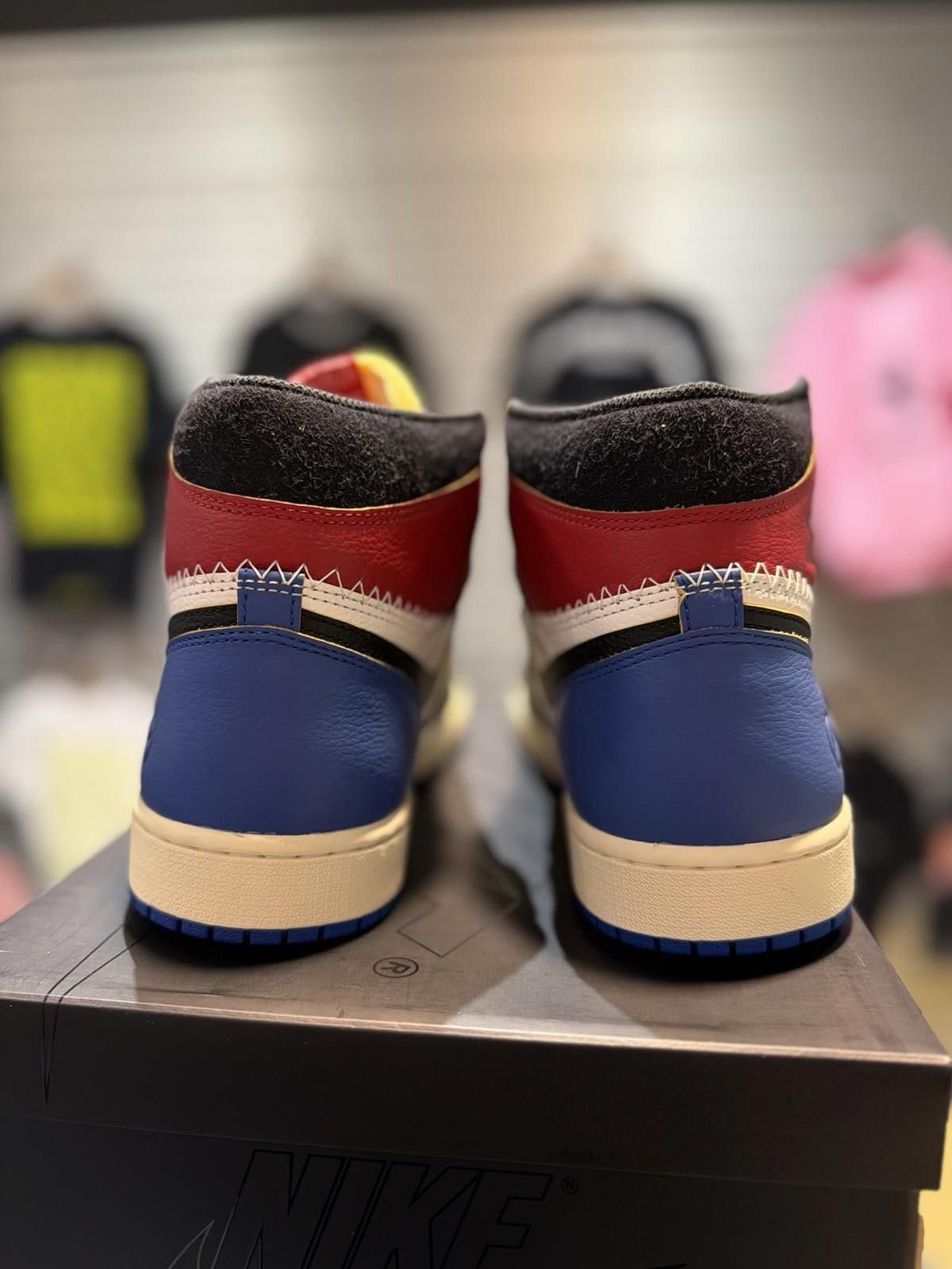 Jordan Brand Air Jordan 1 x Union x Fragment Black and Varsity Red (12.5) Size US 12.5 / EU 45-46 - 8 Thumbnail