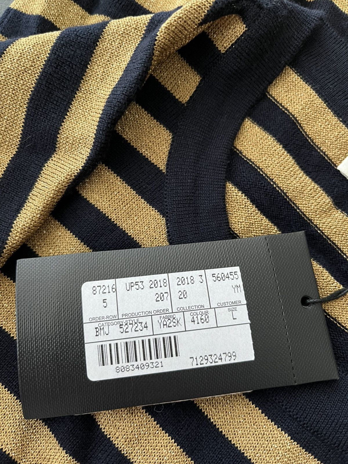 Hedi Slimane × Saint Laurent Paris × Yves Saint Laurent $1,350 Value Rare Super Runway Celebrity Stripe Shirt New Size US L / EU 52-54 / 3 - 9 Thumbnail