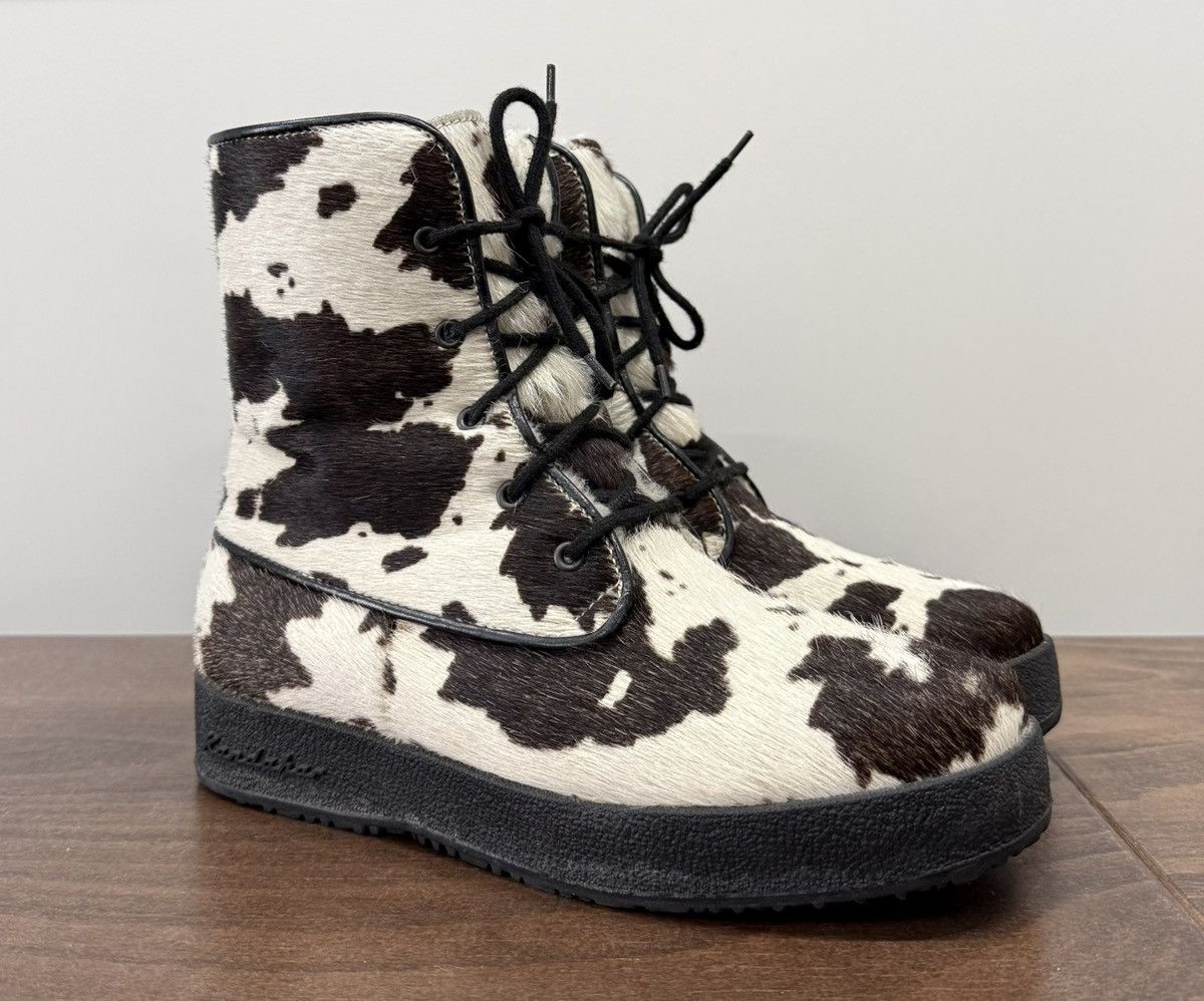 Vintage Kandahar Hand Made in Switzerland Cows Fur Ankle Boots Size US 7 / IT 37 - 1 Thumbnail