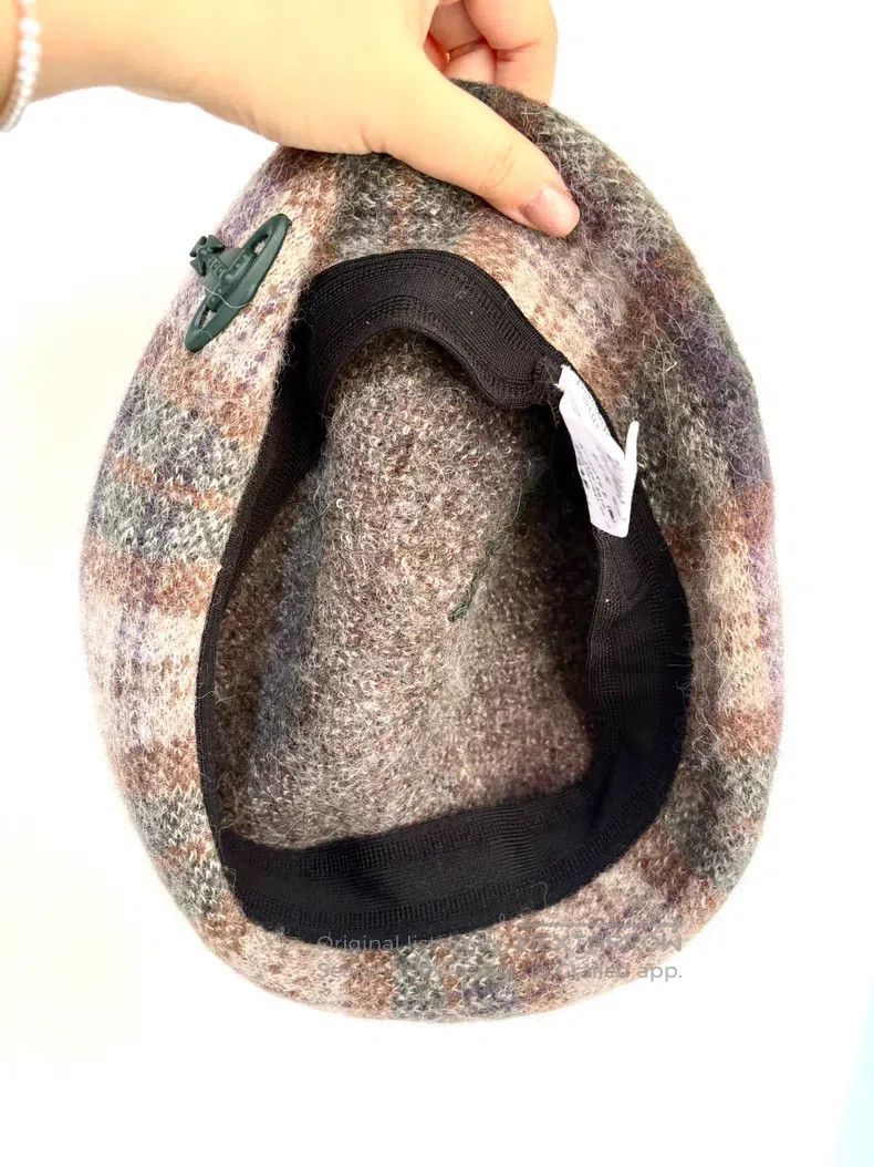 Vivienne Westwood Vivienne Westwood Beige and Brown Plaid Saturn Beret Size ONE SIZE - 7 Thumbnail
