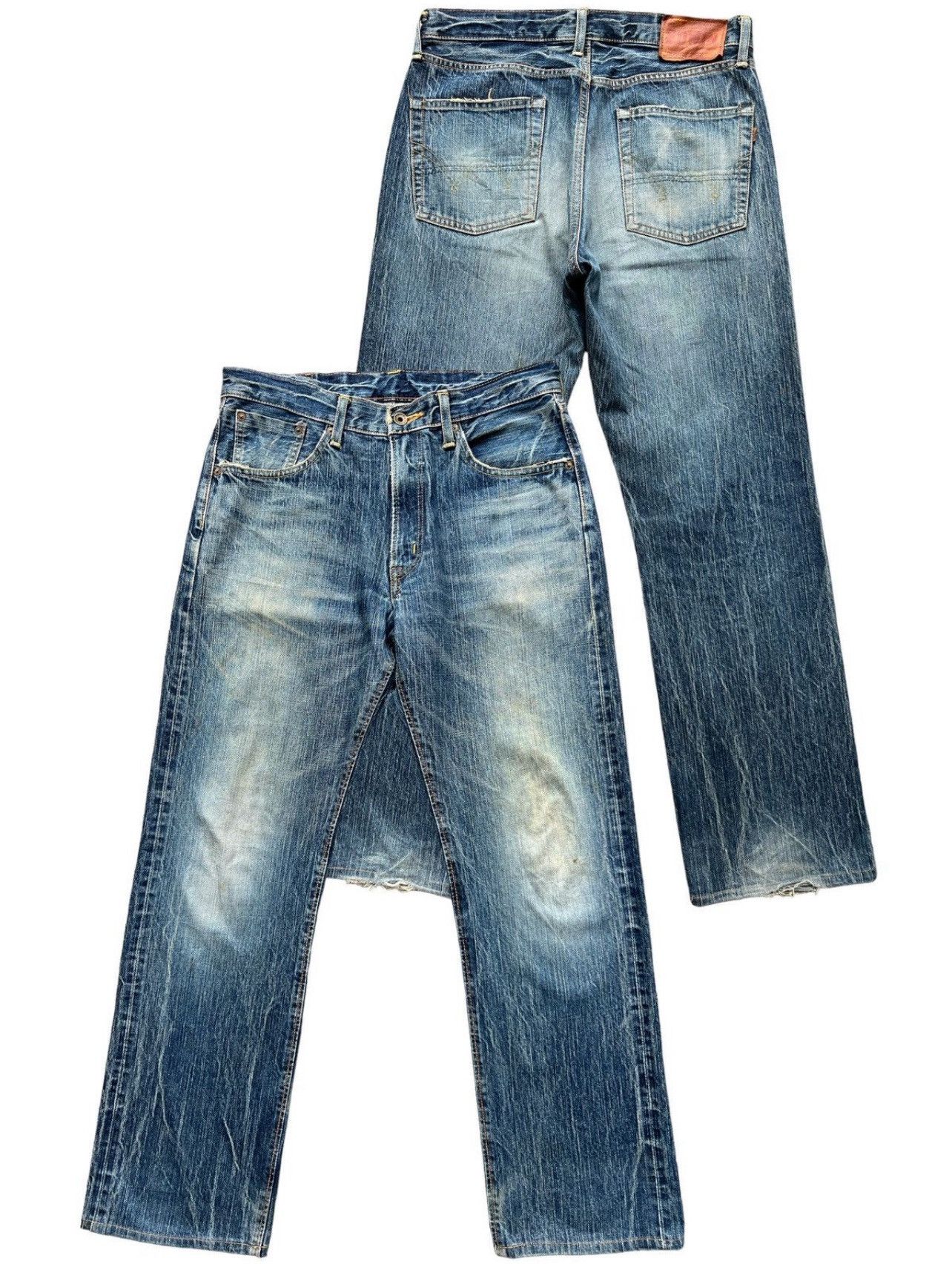 Edwin Vintage Edwin 505zx Selvedge Distressed Denim Jeans 33x31 Size US 33 - 1 Thumbnail