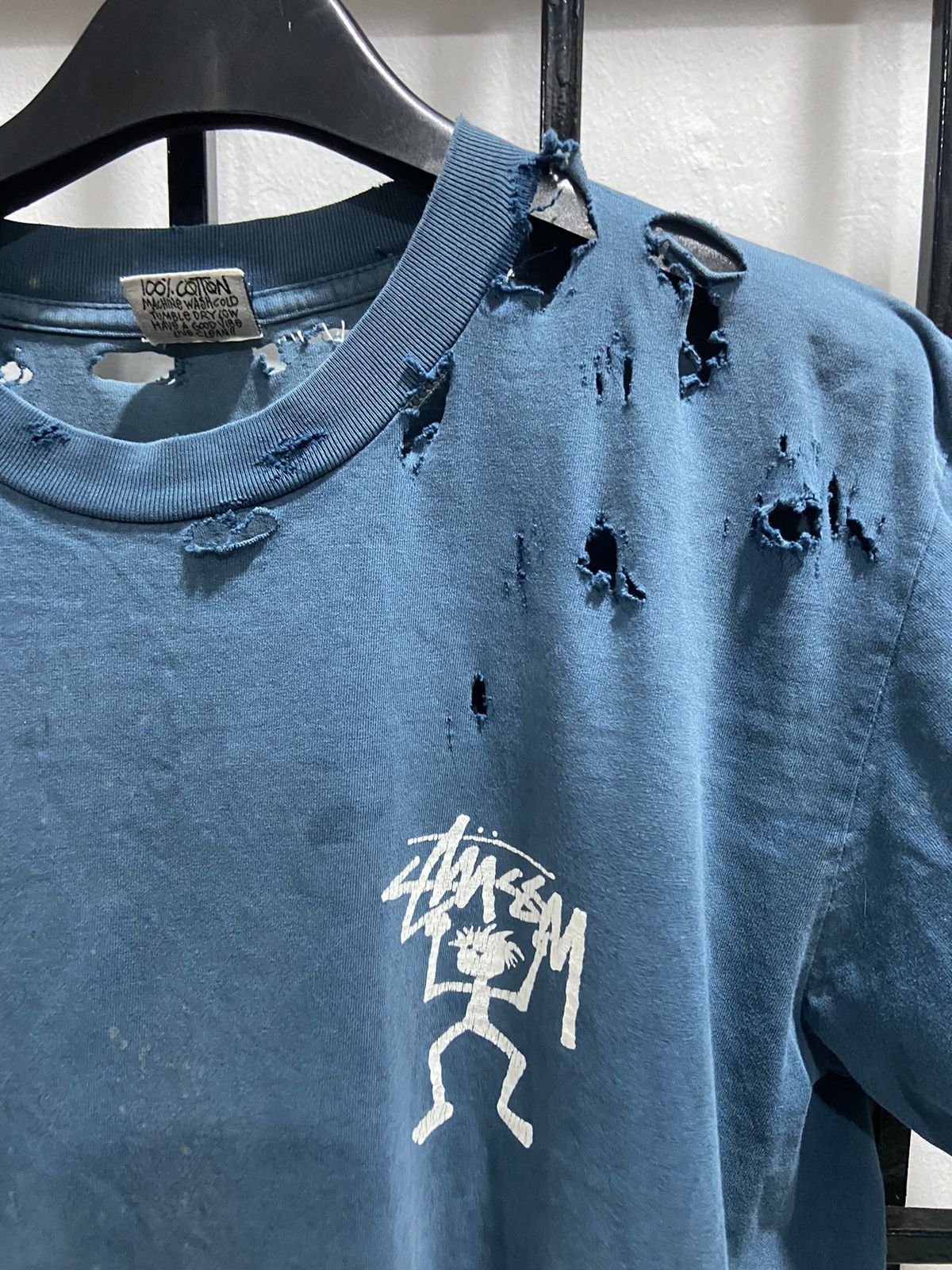 Stussy × Vintage Vintage Thrashed Stussy stickman Made in Usa Size US XL / EU 56 / 4 - 2 Thumbnail