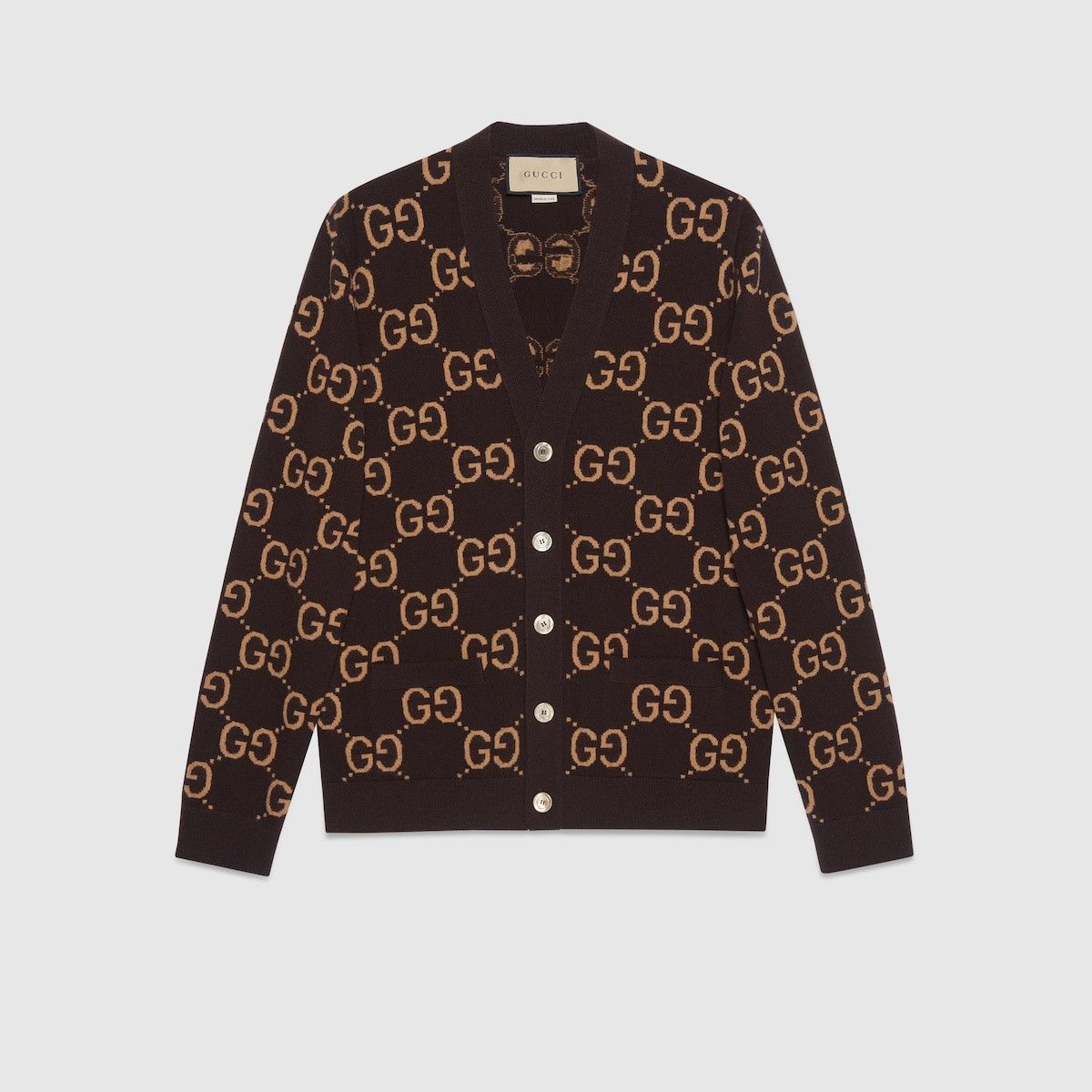 Gucci o1s1wg111025 GG Wool Jacquard Cardigan in Multicolor Size US L / EU 52-54 / 3 - 1 Thumbnail