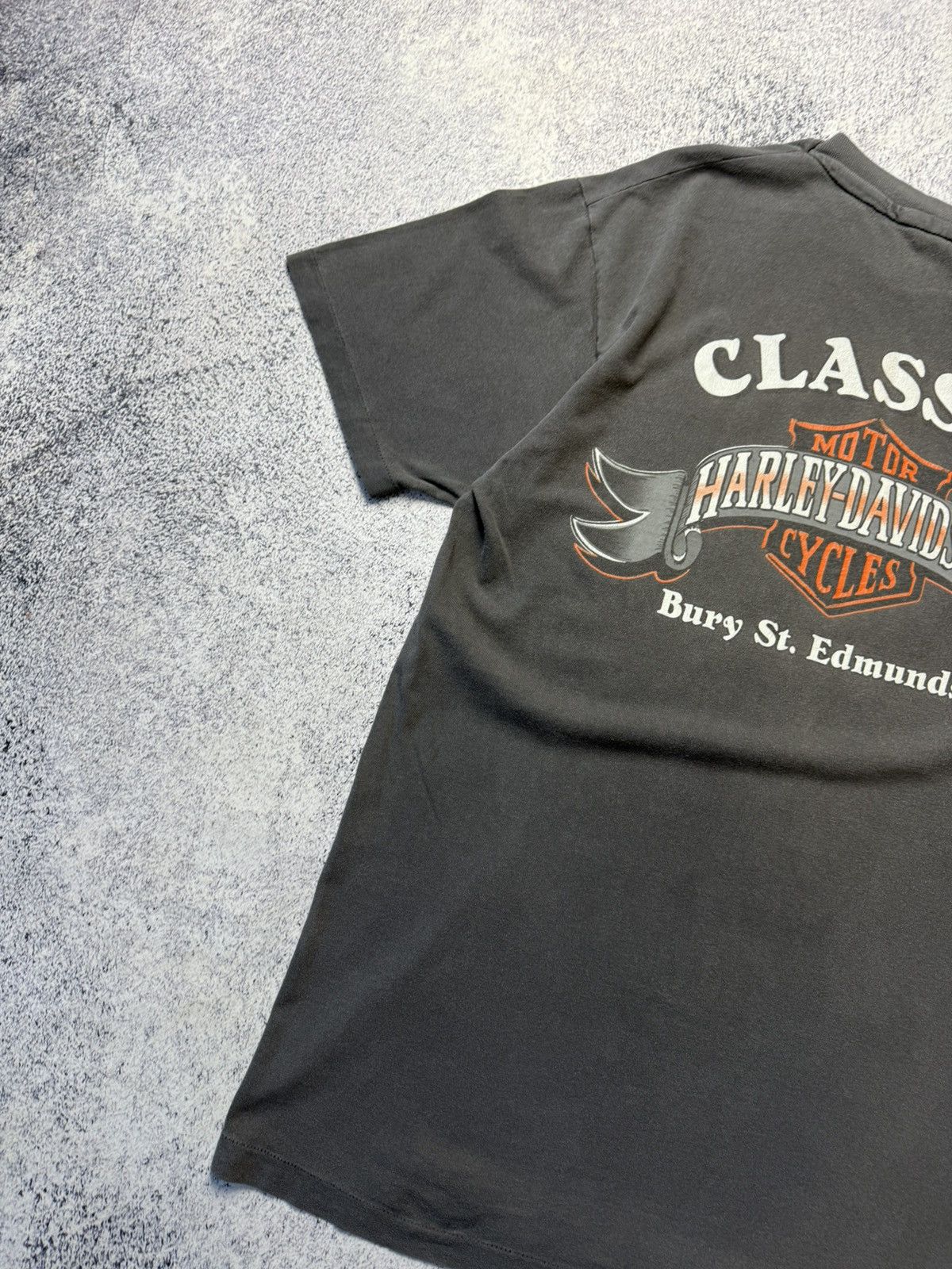 Harley Davidson Vintage Harley Davidson T Shirt 1989 USA Bury St.Edmunds Size US L / EU 52-54 / 3 - 17 Thumbnail