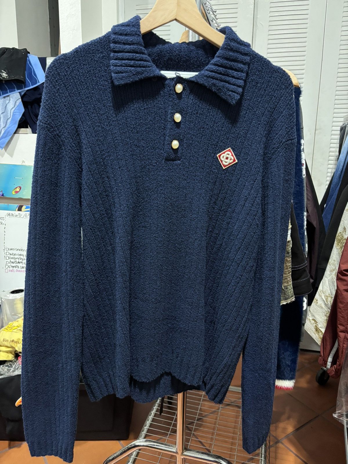 Casablanca Casablanca Ribbed Boucle Polo Shirt Size US XL / EU 56 / 4 - 1 Thumbnail