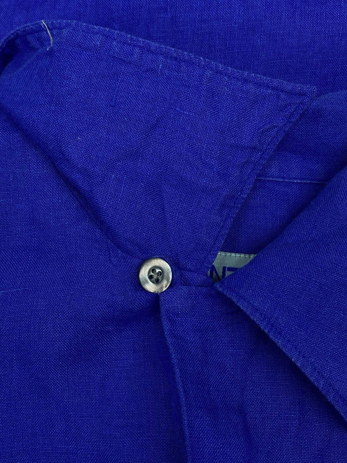 Kenzo Vintage Kenzo Homme Royal Blue Linen Shirt Old Money Size US L / EU 52-54 / 3 - 17 Thumbnail