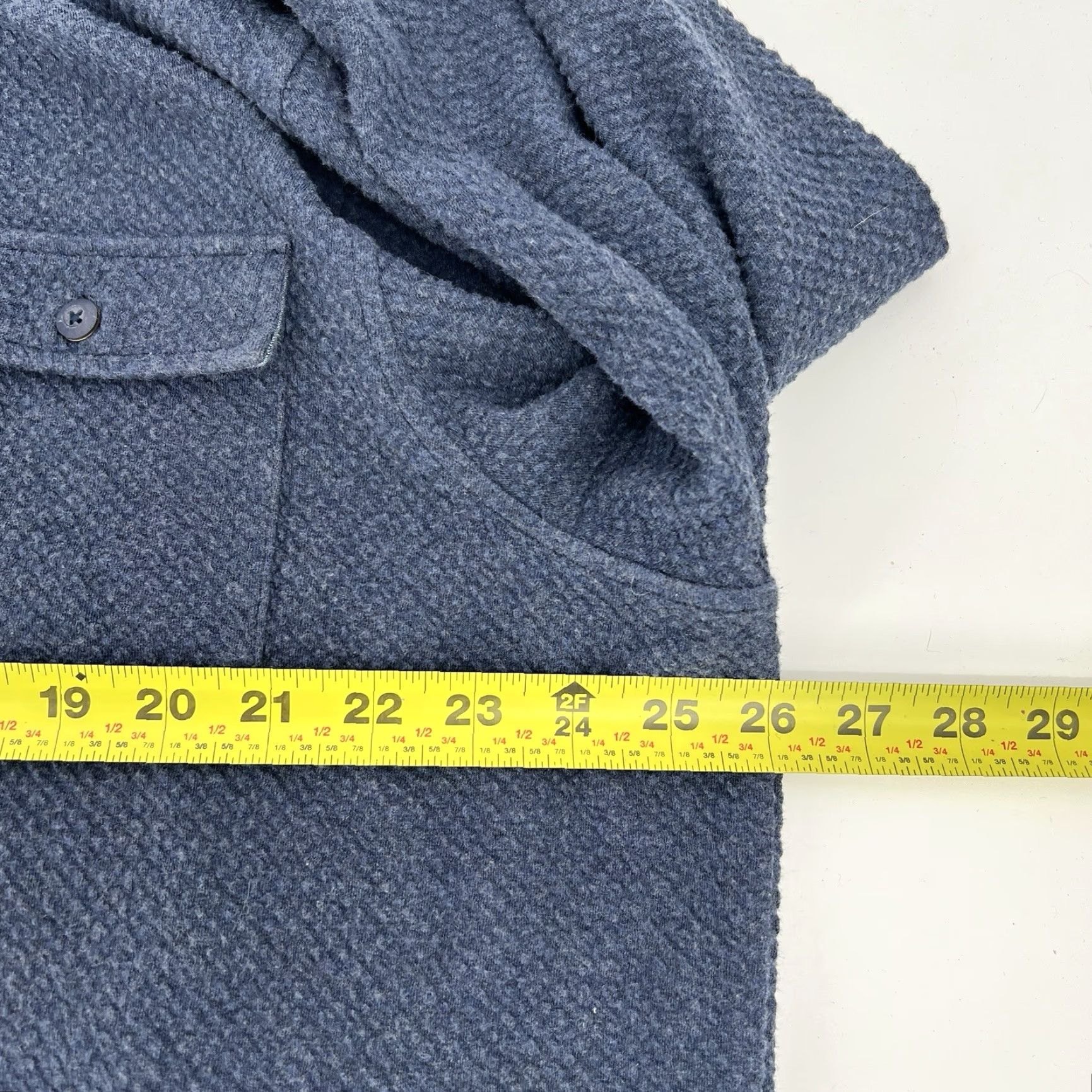 johnnie-O johnnie-O Ruettiger Knit Shacket Indigo XL Button-Up Shirt Jacket Mens Size US XL / EU 56 / 4 - 4 Thumbnail