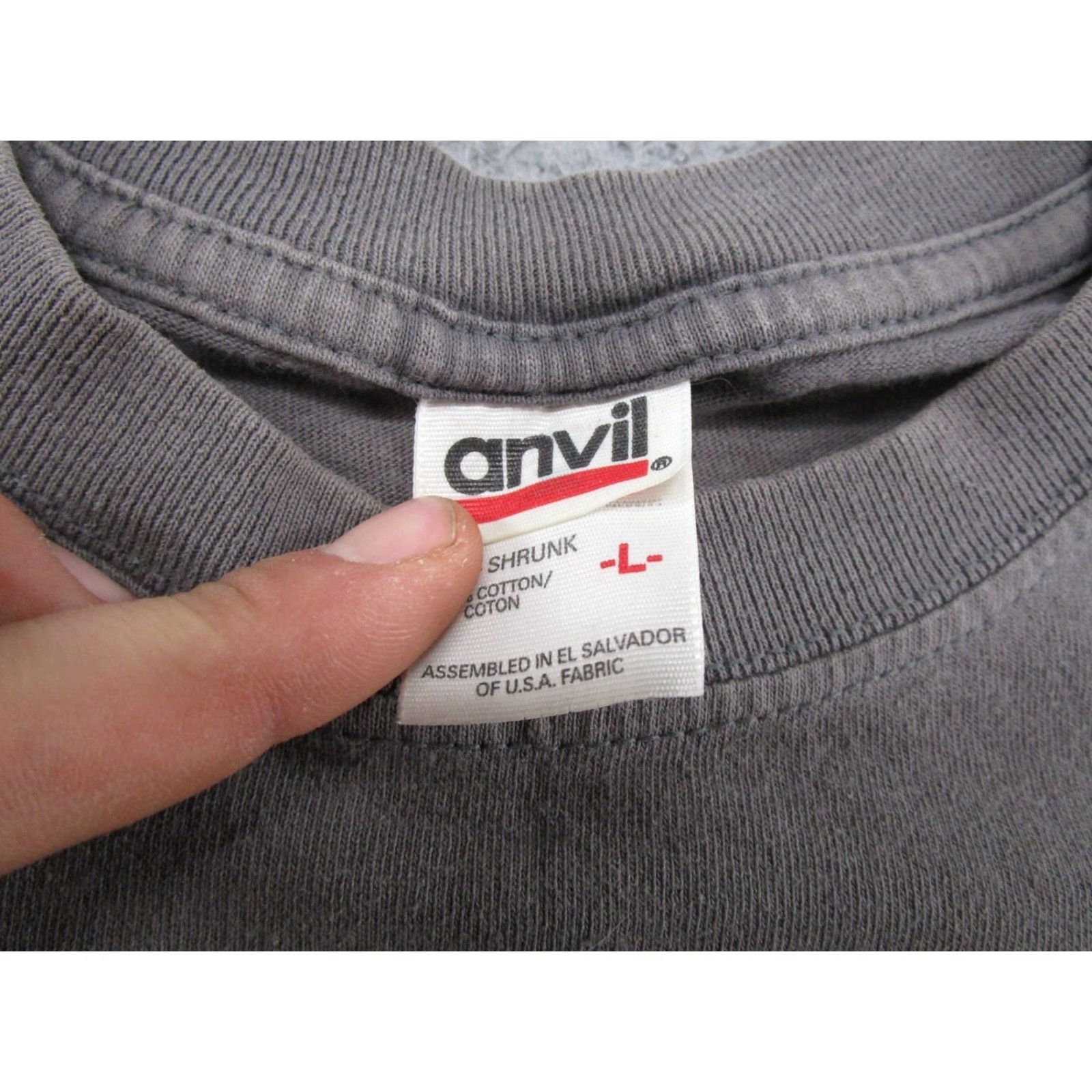 Anvil VINTAGE Nirvana Logo T-Shirt 1990s 1997 Size L Men Gray 90s Band Kurt Cobain T-Shirt Logo Graphic Print Short Sleeve Crew Neck Mens Size US L / EU 52-54 / 3 - 4 Thumbnail