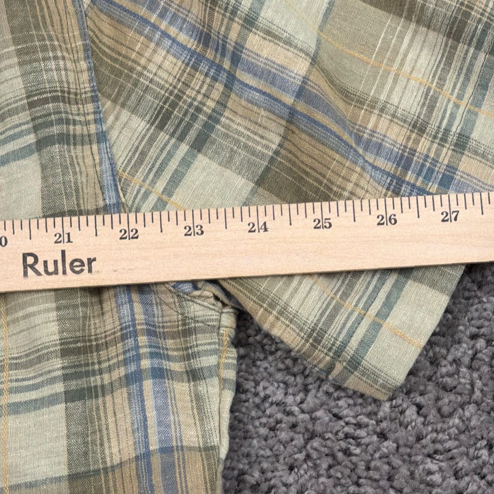 Vintage Kuhl Shirt Mens L Green Plaid Short Sleeve Button Up Linen Cotton Breathable Logo Size US L / EU 52-54 / 3 - 7 Thumbnail