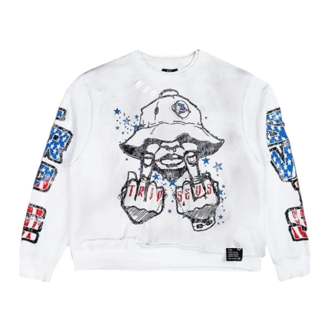 TRIPLE SEVENS Trade War Long Sleeve Thermal White Tee Size US M / EU 48-50 / 2 - 1 Thumbnail