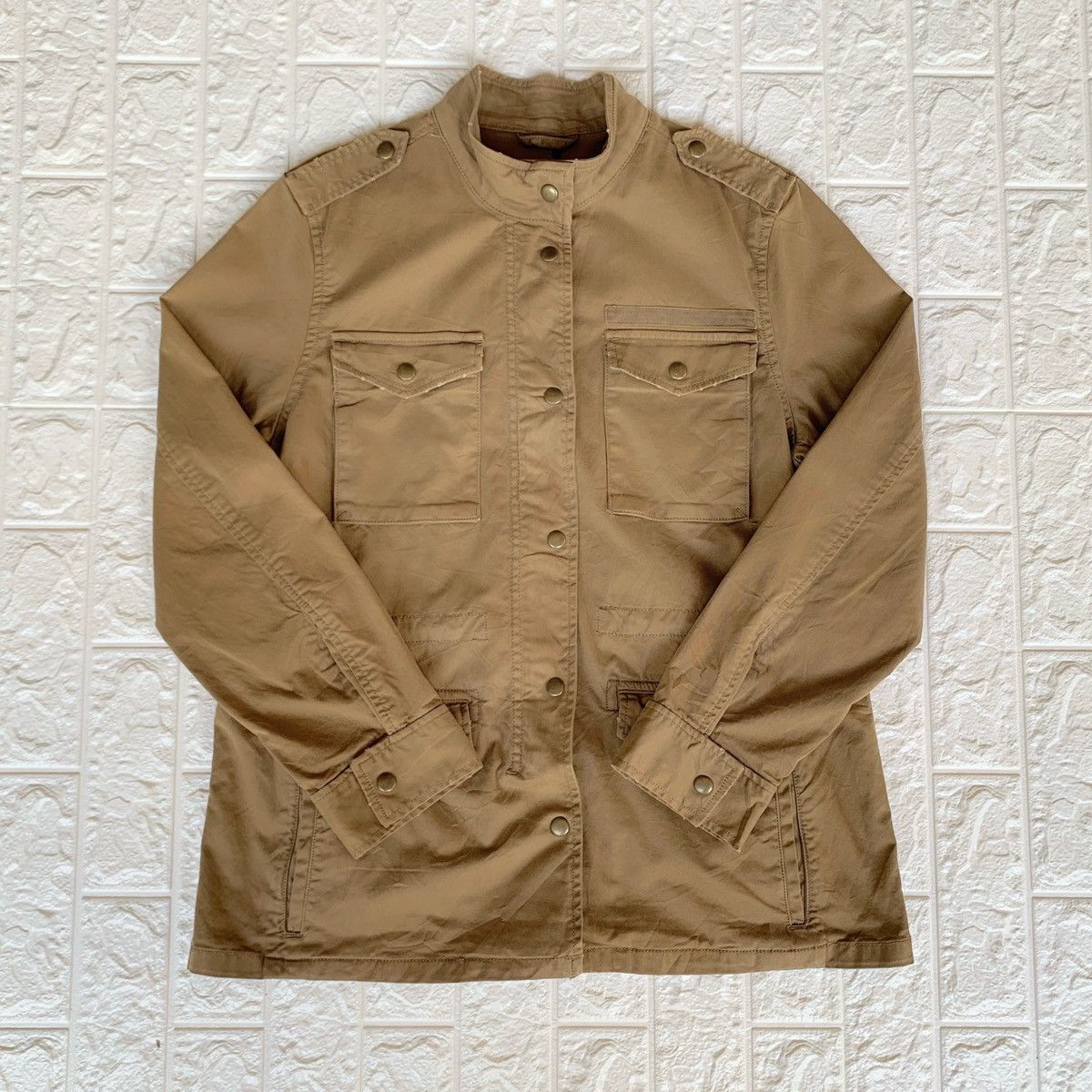 Gap Gap Military Chore Jacket Brown Zipper Snap Button Size US M / EU 48-50 / 2 - 1 Thumbnail