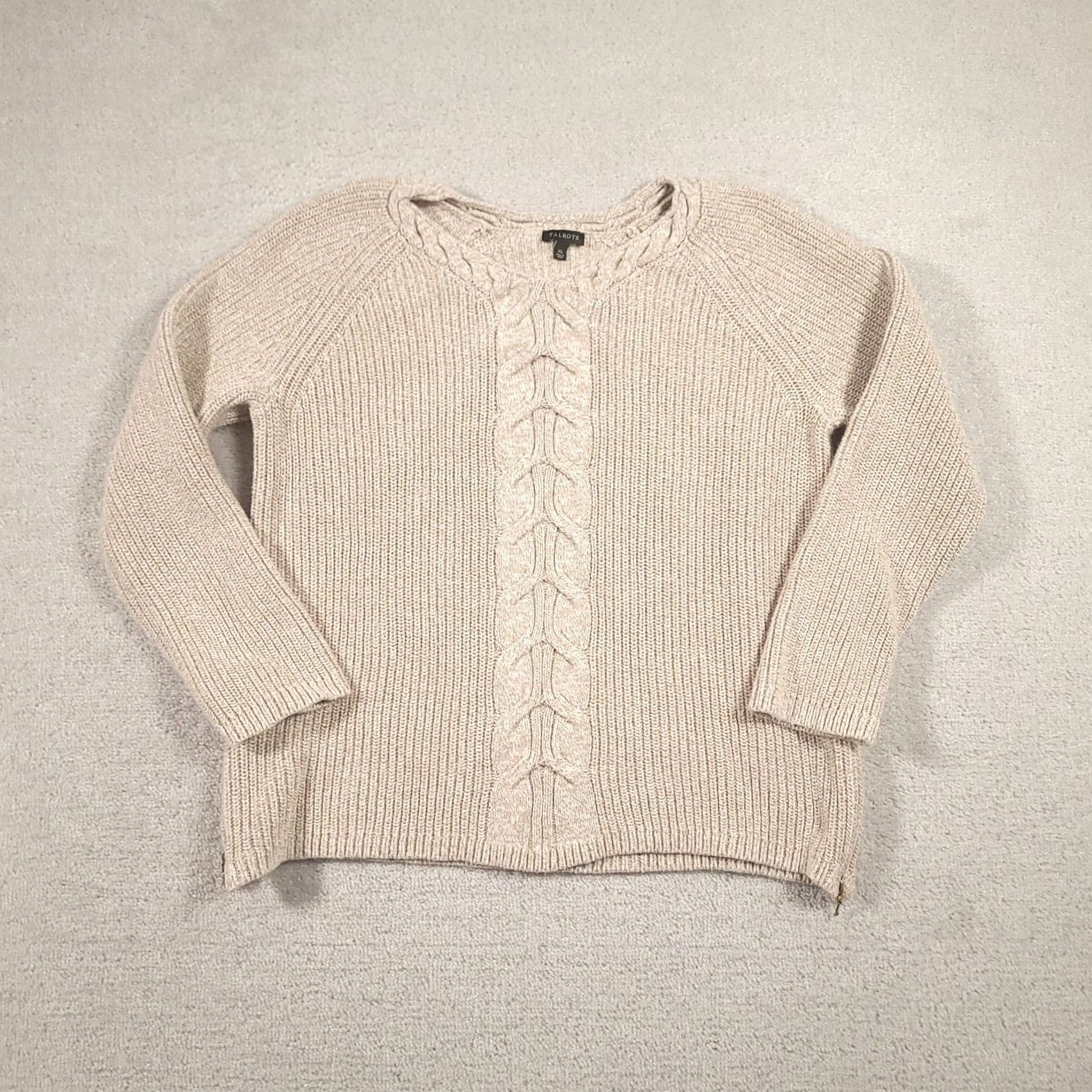Talbots Talbots Cable-Knit Sweater XL Beige Pullover Womens Size XL / US 12-14 / IT 48-50 - 2 Thumbnail