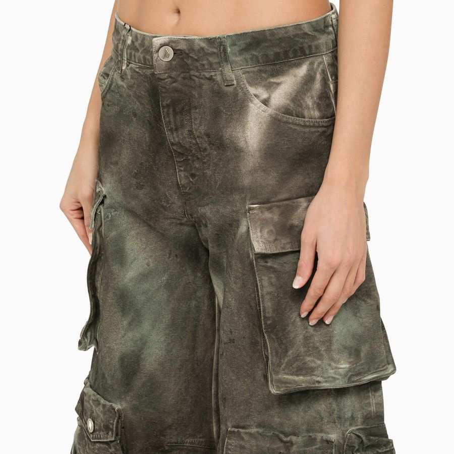The Attico o1d2blof1024 Denim Cargo Jeans in Green Size 24" / US 00 / IT 34 - 5 Thumbnail