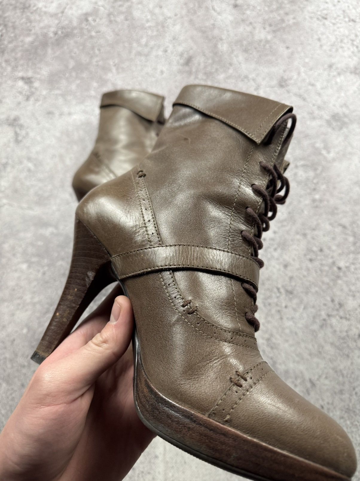 If Six Was Nine Vintage AS 98 Heel Rick Owens Style Leather Heels Boots Y2K Size US 7 / IT 37 - 21 Thumbnail
