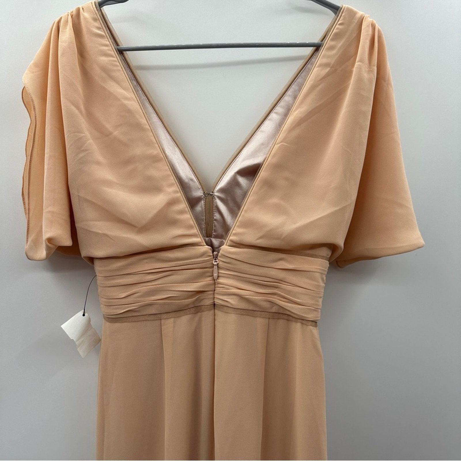 Other Bariano Corinne Peach Nude V-Neck Drape Maxi Dress Sz 8 Size M / US 6-8 / IT 42-44 - 5 Thumbnail