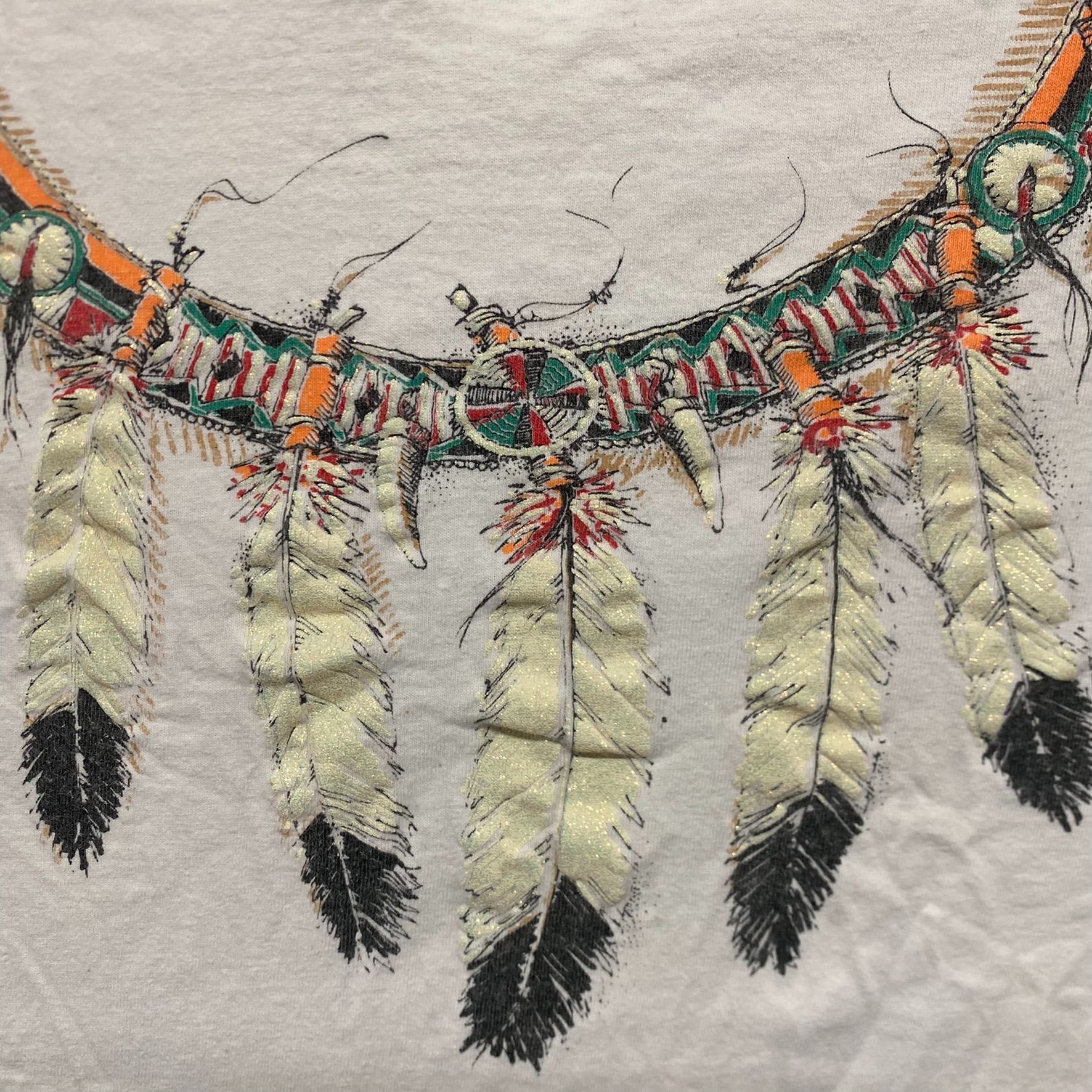 Vintage Vintage 80s Native American Shirt Tribal Glitter Western Tee Size US XL / EU 56 / 4 - 3 Thumbnail