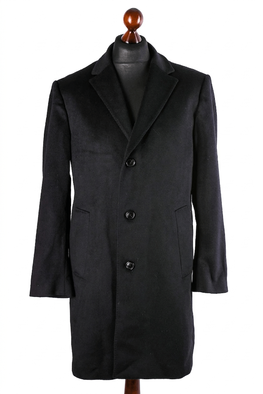 Baldessarini Baldessarini Classic Black Overcoat Long Button Coat Size US L / EU 52-54 / 3 - 1 Thumbnail