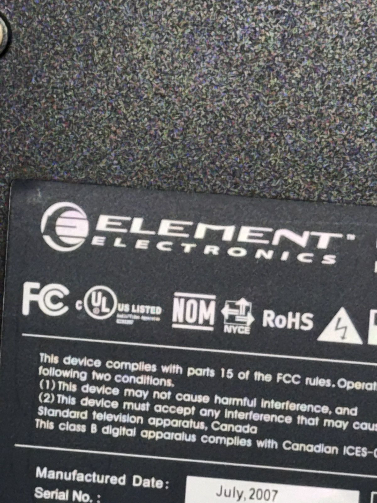 Element Element Electronics 19 Inch HDMI TV 2007 Used Pre Owned Size ONE SIZE - 8 Thumbnail