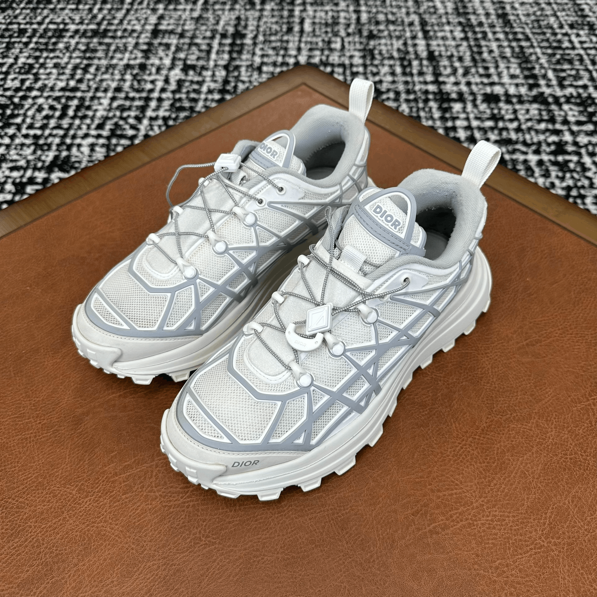 Dior Dior Mesh Plaid White Lowtop Sneakers it_39 Women Size US 9 / IT 39 - 1 Thumbnail