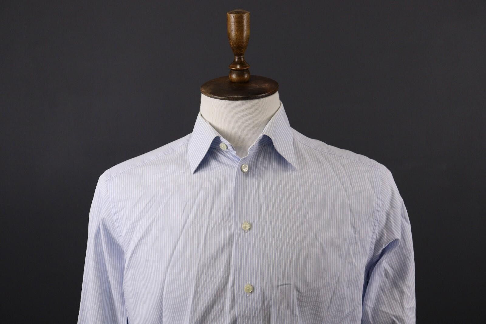 Eton Eton Contemporary Blue Stripe Shirt Size 41 /16 Size US M / EU 48-50 / 2 - 2 Thumbnail