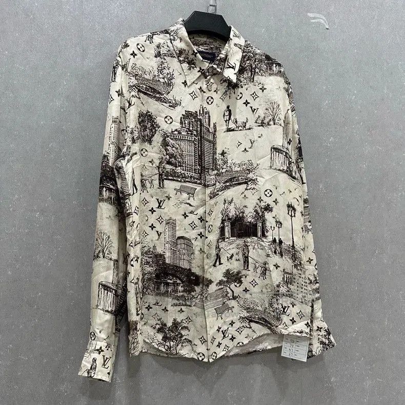 Louis Vuitton Louis Vuitton Silk City Logo Print Shirt. Size US L / EU 52-54 / 3 - 3 Thumbnail
