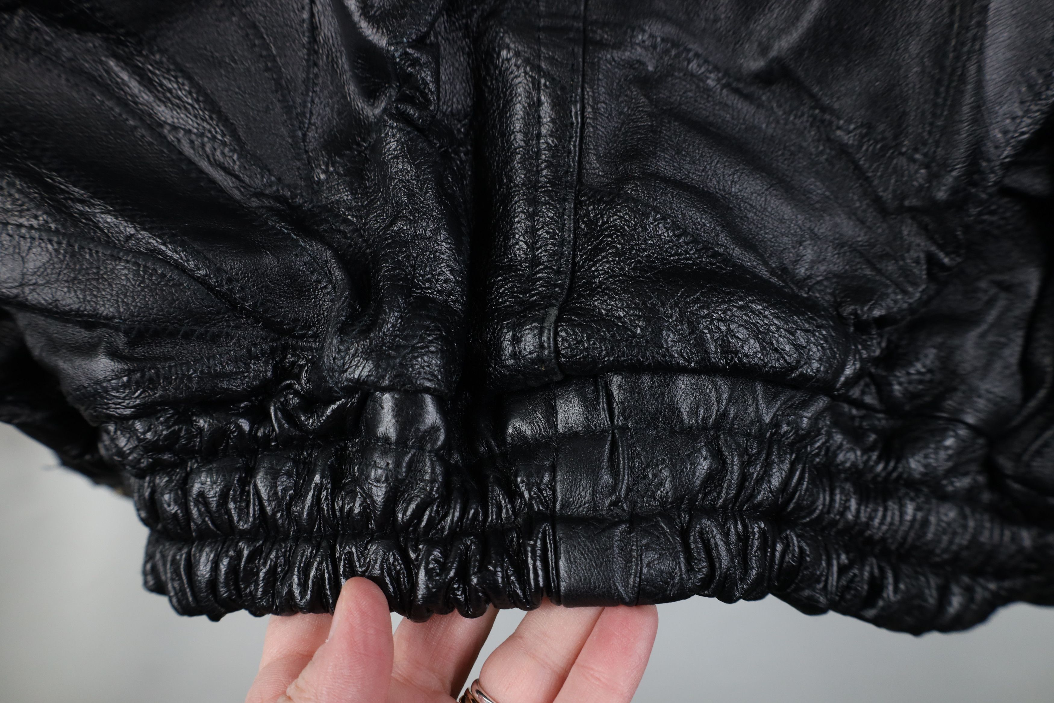 Vintage Vintage 90s Streetwear Patchwork Leather Bomber Jacket Size US XXL / EU 58 / 5 - 13 Thumbnail