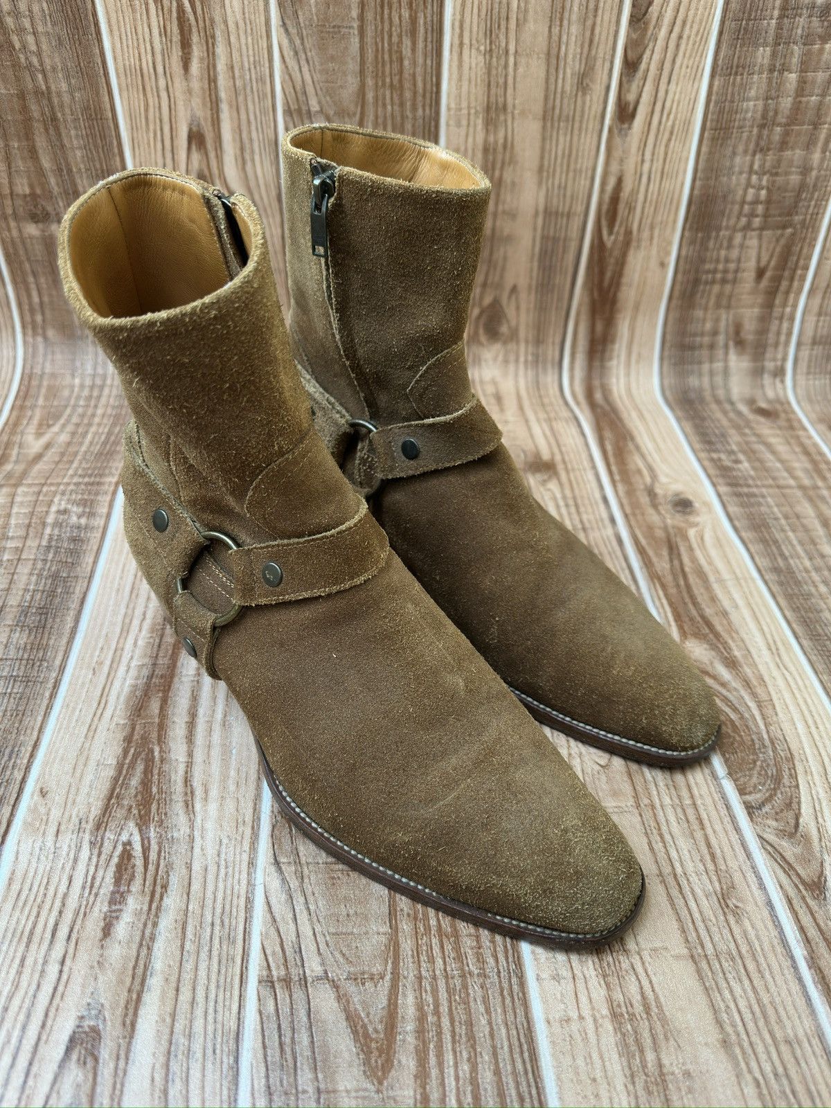 Saint Laurent Paris Hedi Slimane Saint Laurent Wyatt Harness Camel suede Boots Size US 9 / EU 42 - 3 Thumbnail