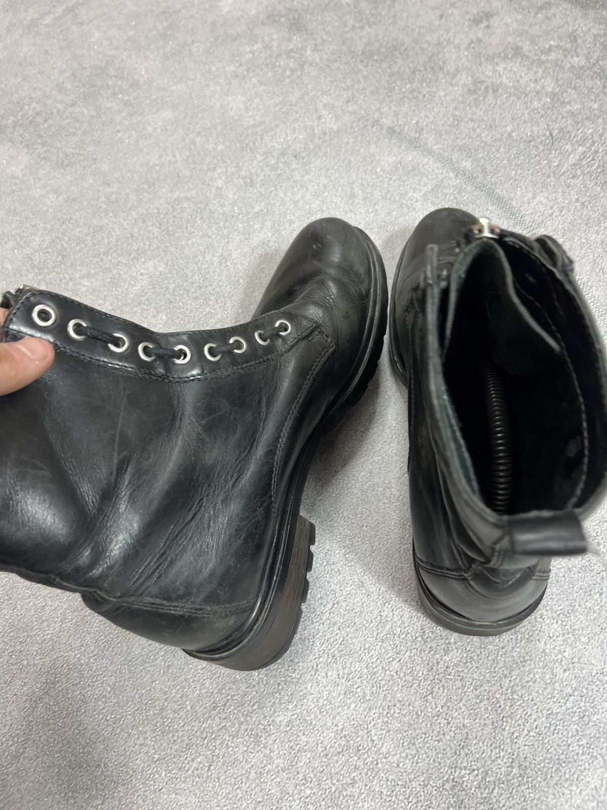 Vintage Vintage 90s Archive Japan Style Ankle-Zip Leather Boots Size US 7 / IT 37 - 7 Thumbnail