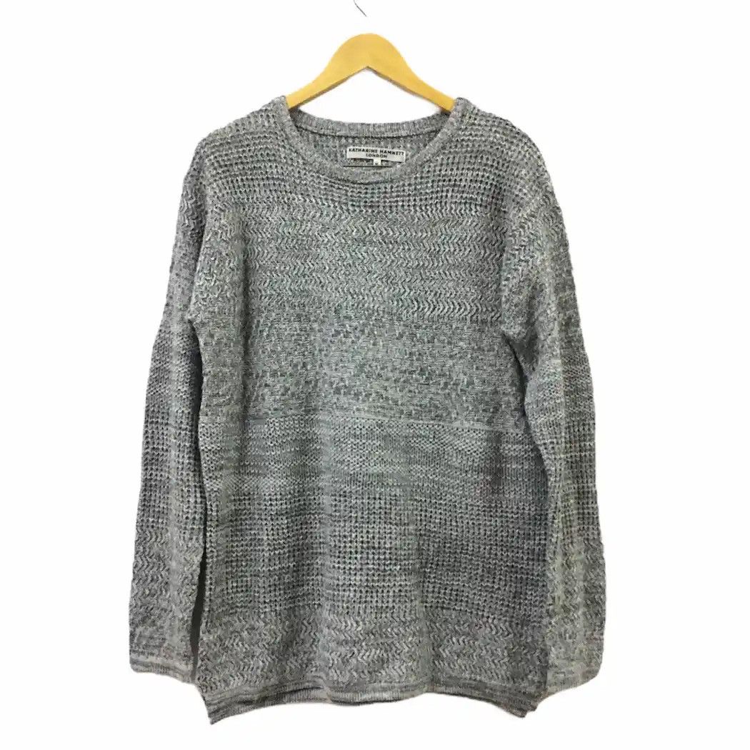 image of Katharine Hamnett London Knitted Sweater in Grey, Men's (Size XL)