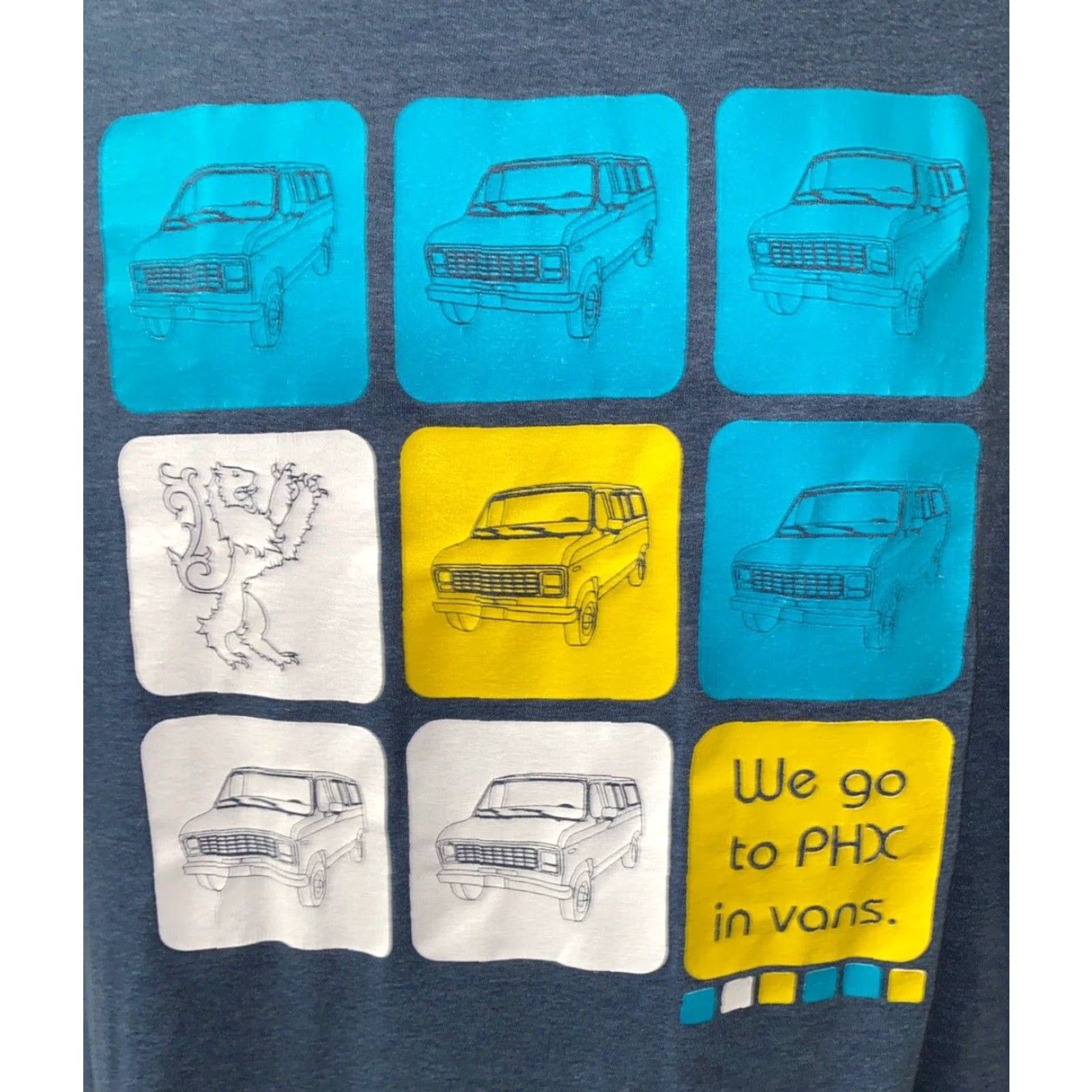 Vintage VINTAGE Mens Gray Slim Fit Car/Lion Graphic T-Shirt L - Short Sleeve, Cotton/Polyester, Regular, Unbranded, 1980s Size US L / EU 52-54 / 3 - 2 Thumbnail