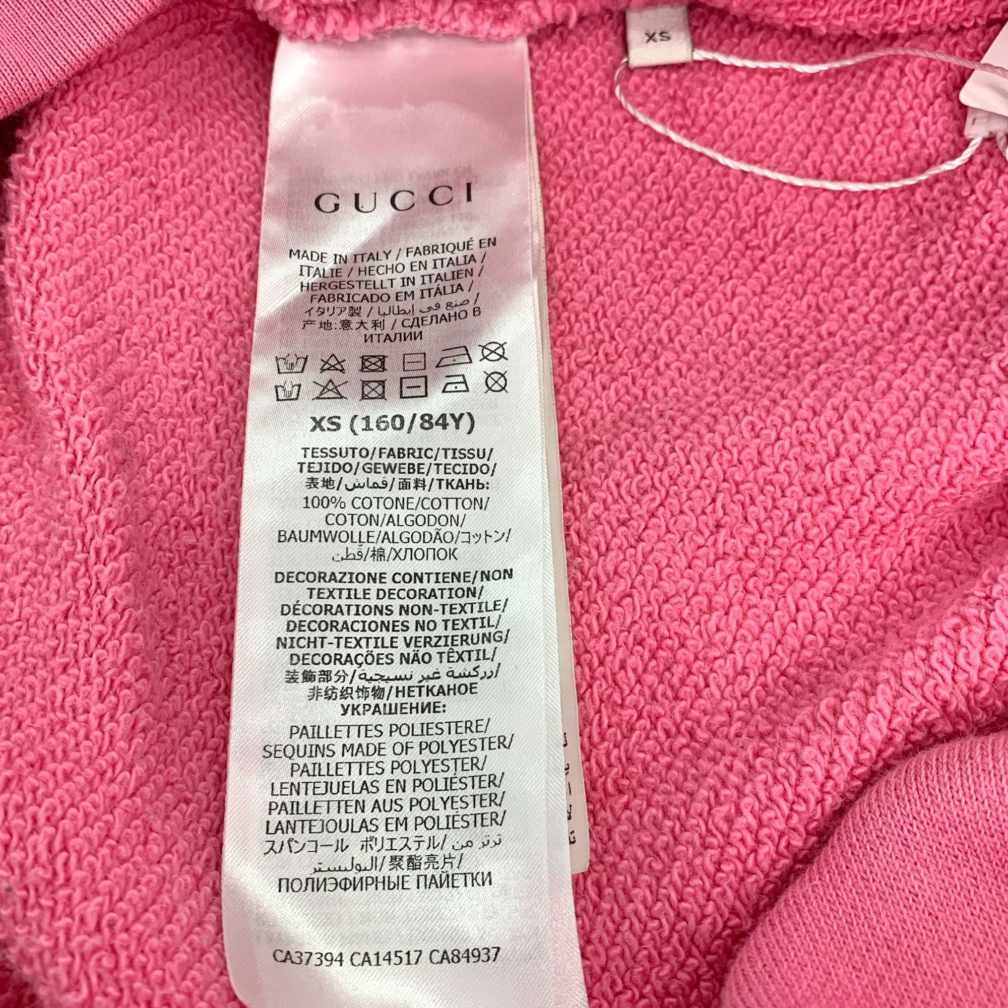 Gucci X9308 Gucci Pink Apple Sequin Logo Hoodie Sweatshirt Size XS / US 0-2 / IT 36-38 - 7 Thumbnail