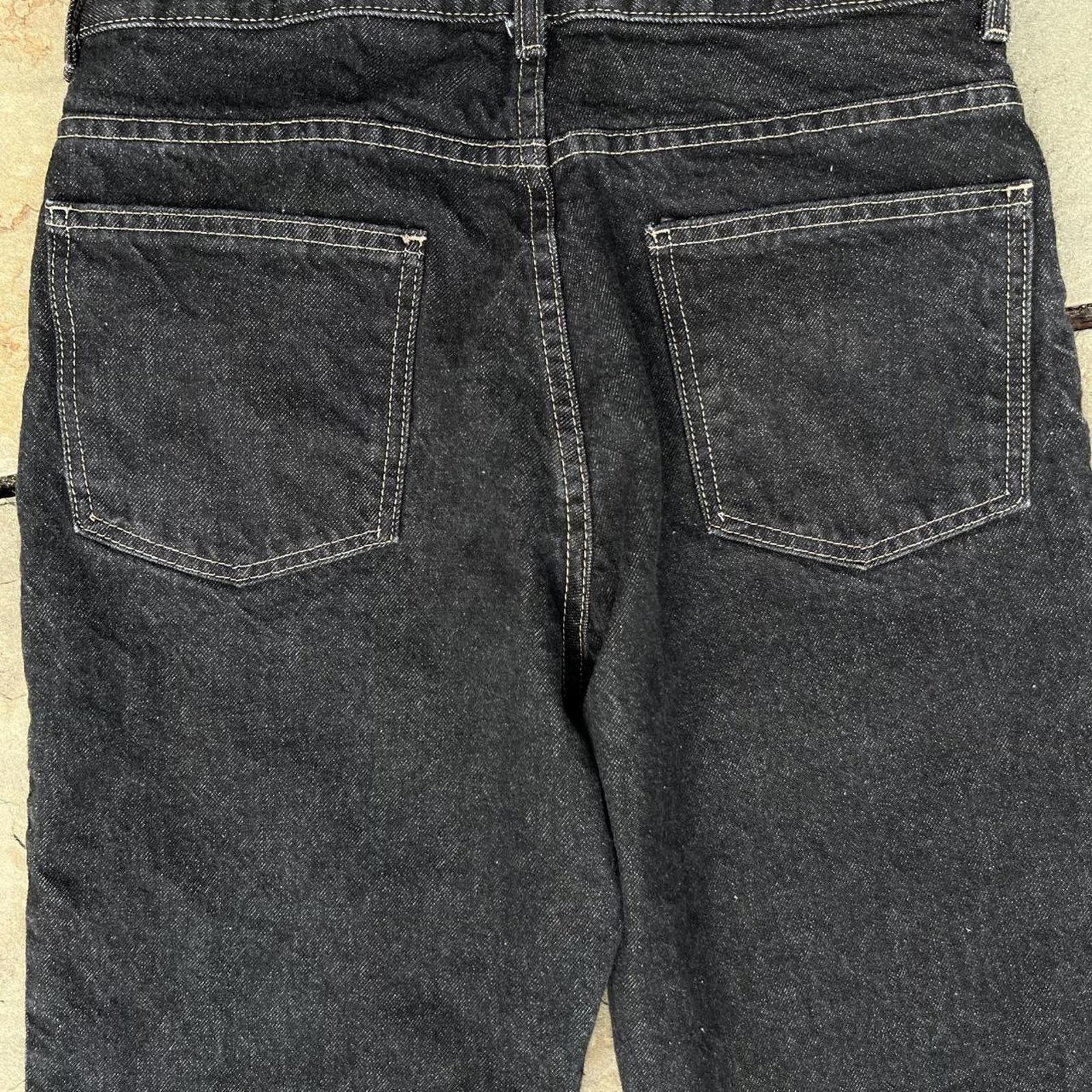 Basic Editions Y2K Black Rinsed Wash Straight Relaxed Jeans Size US 33 - 6 Thumbnail