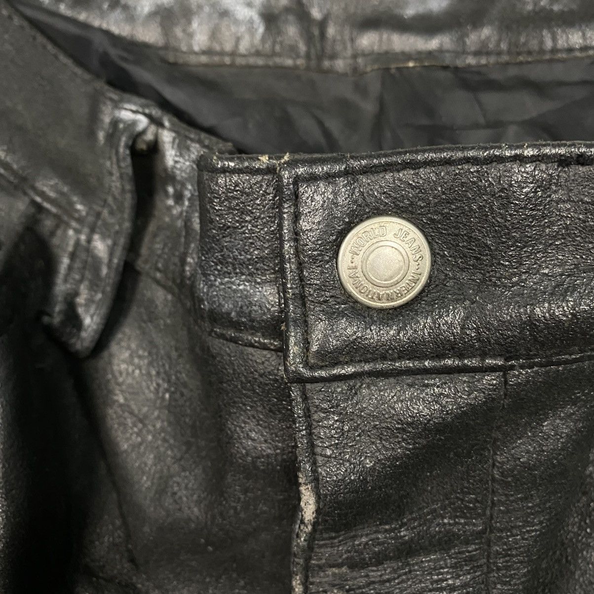 Japanese Brand Vintage Leather Pants Racing Wear Issey Miyake Size US 28 / EU 44 - 14 Thumbnail