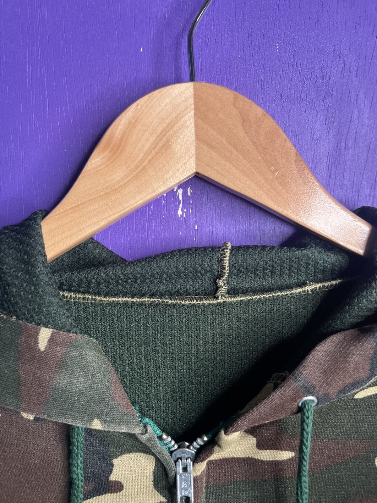Vintage Vintage 80s Thermal lined zip up camo hoodie Size US L / EU 52-54 / 3 - 4 Thumbnail