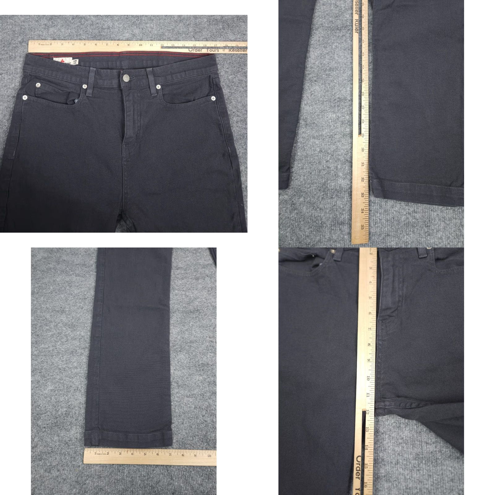 Vintage American Giant Pants Mens 34 x 34 Gray Roughneck Straight Stretch Jeans 5-Pocket Design Slim Regular 33 Inseam 33 Size US 33 - 8 Thumbnail