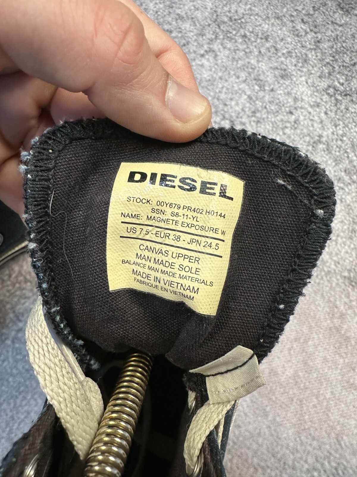 Diesel Y2K Vintage Diesel High Sneakers Streetwear Denim Rare Style Size US 7.5 / IT 37.5 - 7 Thumbnail