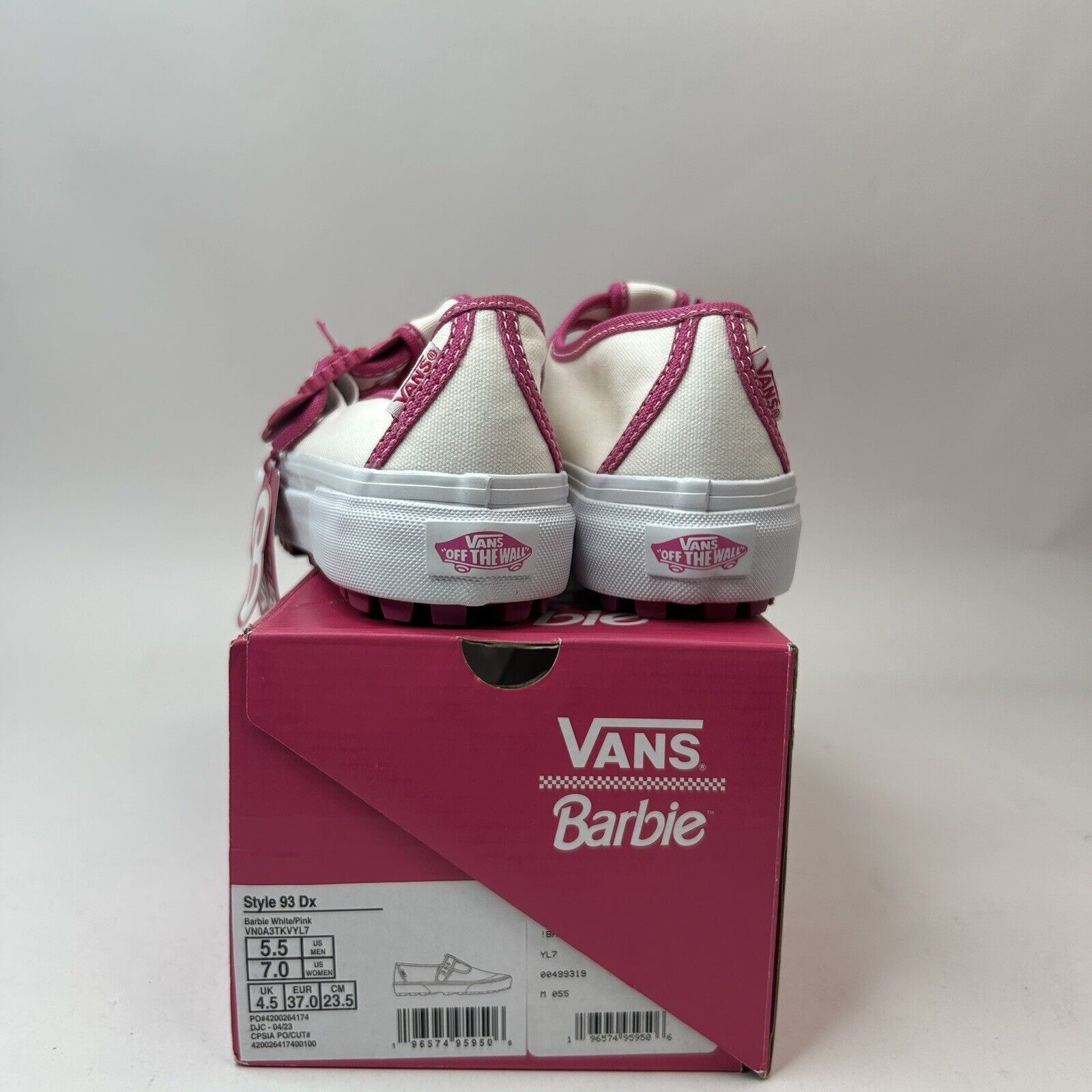 Vans Vans X Barbie Style Mary Jane Skate 93 DX “White Pink” 2023 Size US 7 / IT 37 - 4 Thumbnail