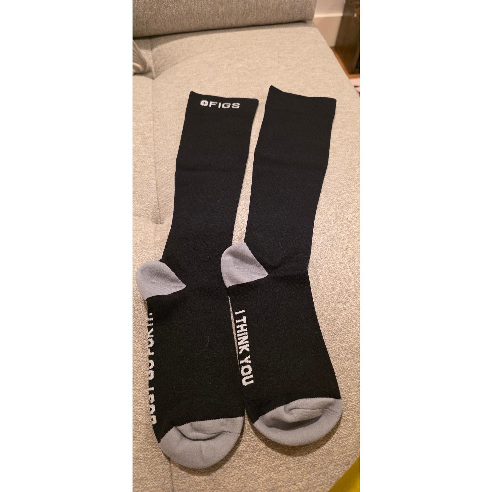Other FIGS Black Compression Socks S NWOT "JUST GO FOR IT" Size ONE SIZE - 5 Thumbnail