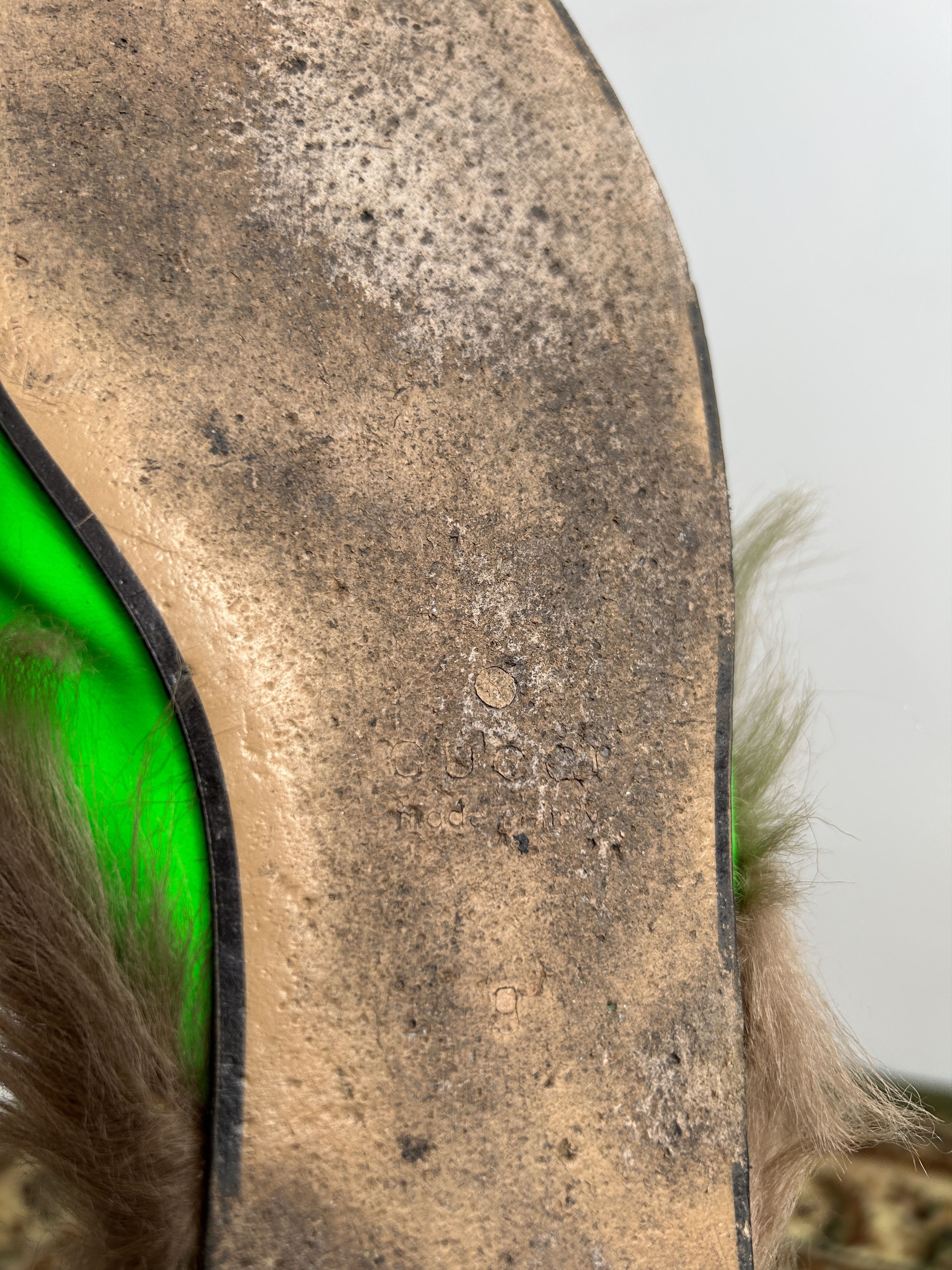 Gucci Gucci princetown horsebit kangaroo fur slip ons neon green Size US 10 / EU 43 - 9 Thumbnail